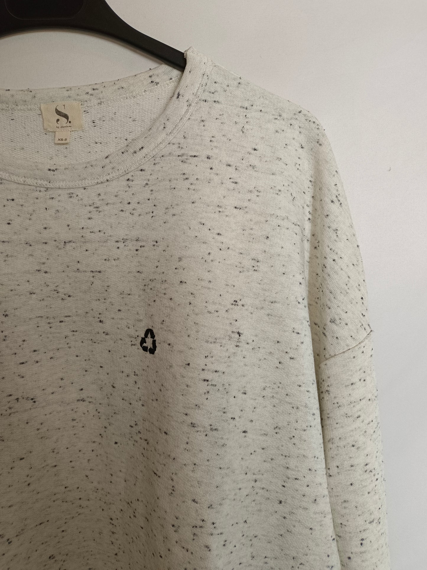 SLOWLOVE. Sudadera gris jaspeada T.xs-s