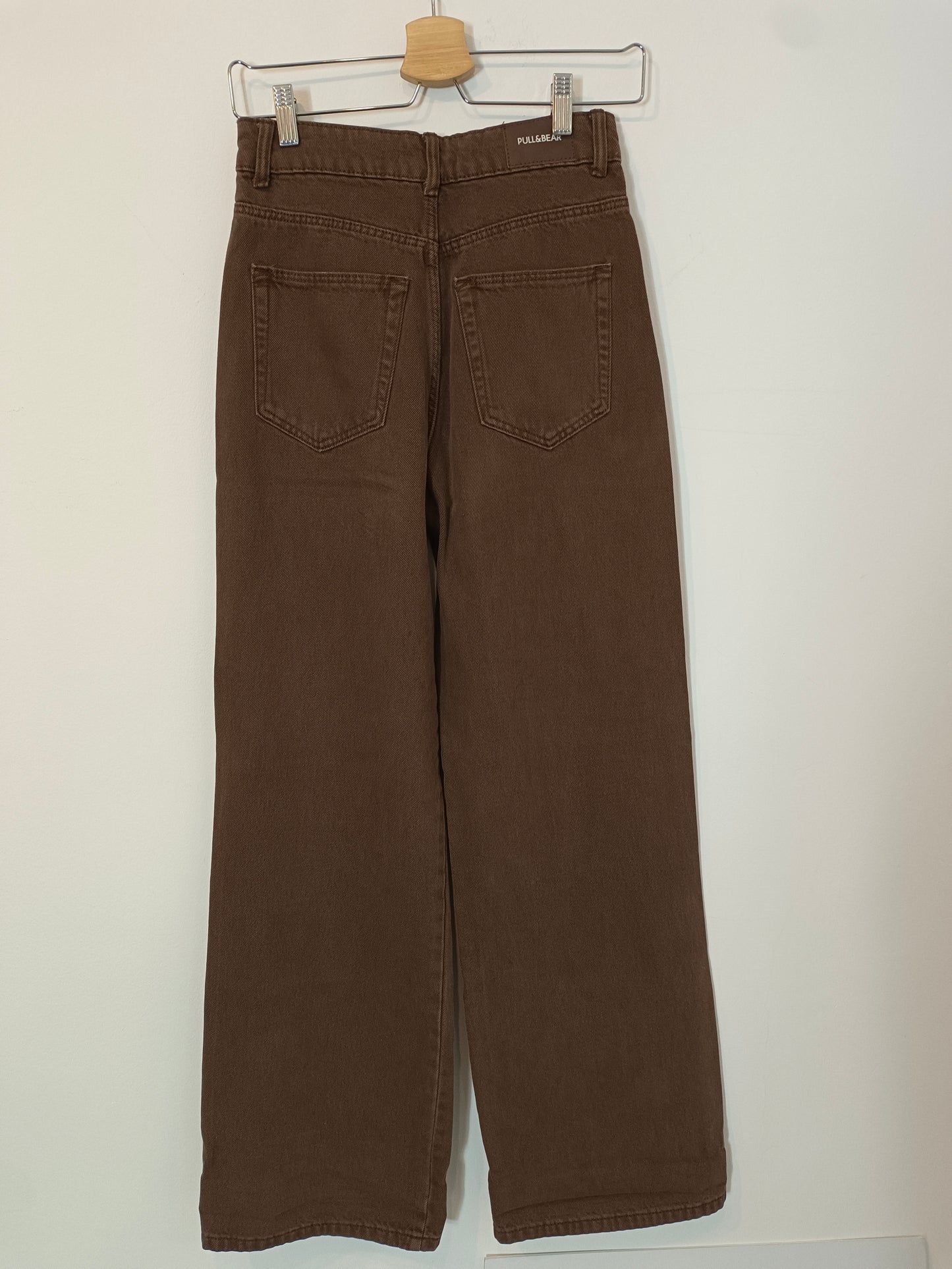 PULL&BEAR. Brown wide-legged trousers, size 34