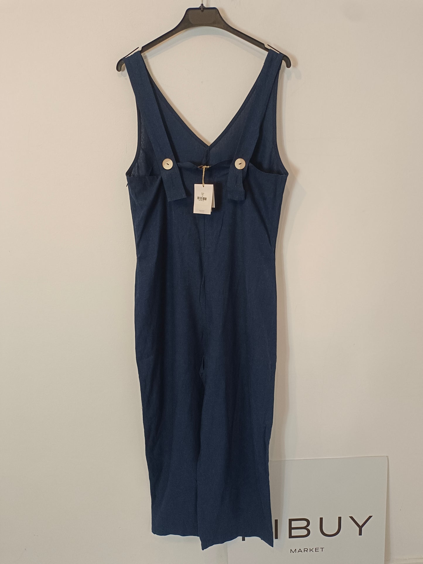 MUS&BOMBON. Mono largo azul con lino T.m