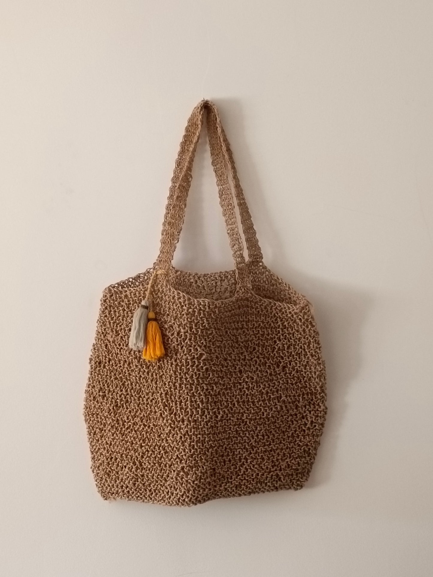 Bolso rafia beige