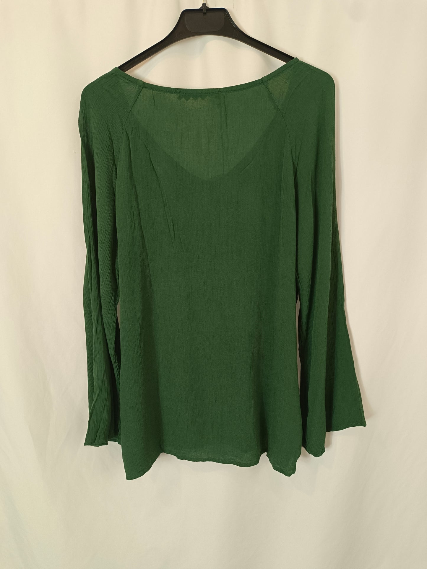 ELEGANCE. Blusa verde botones TU(S)