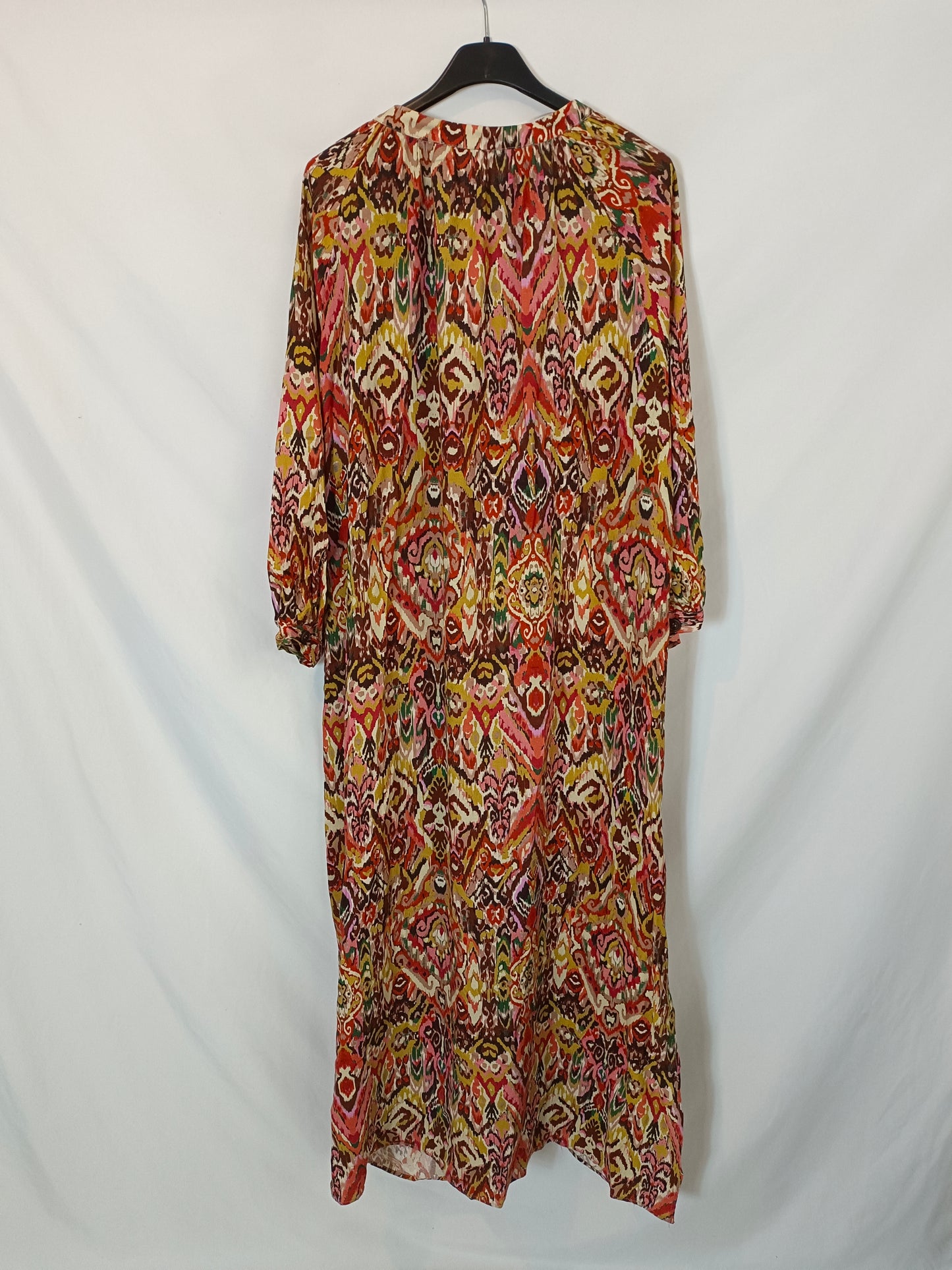 ZARA. Long dress with colorful print T.xs