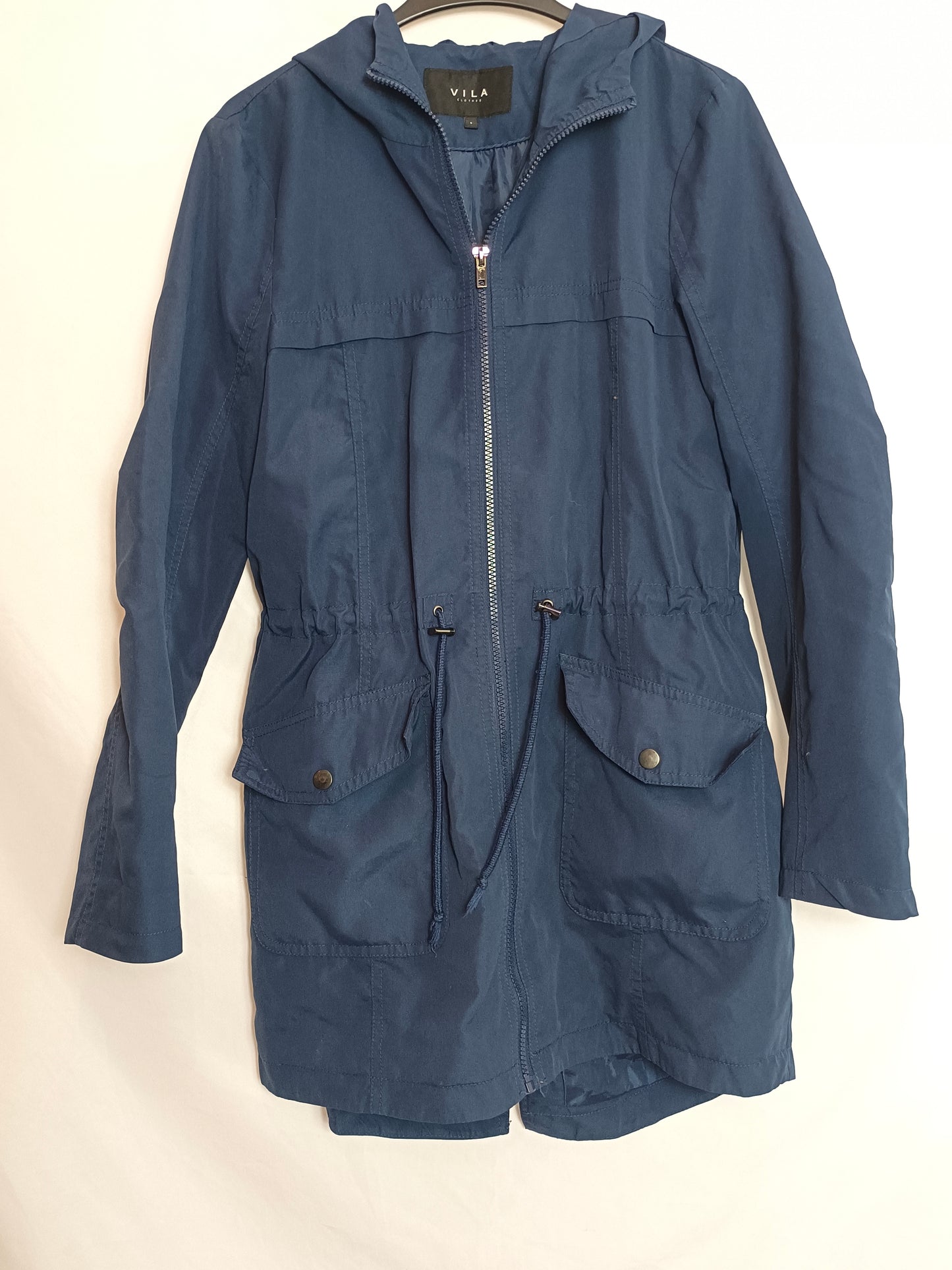 VILA. Parka fina azul T.s