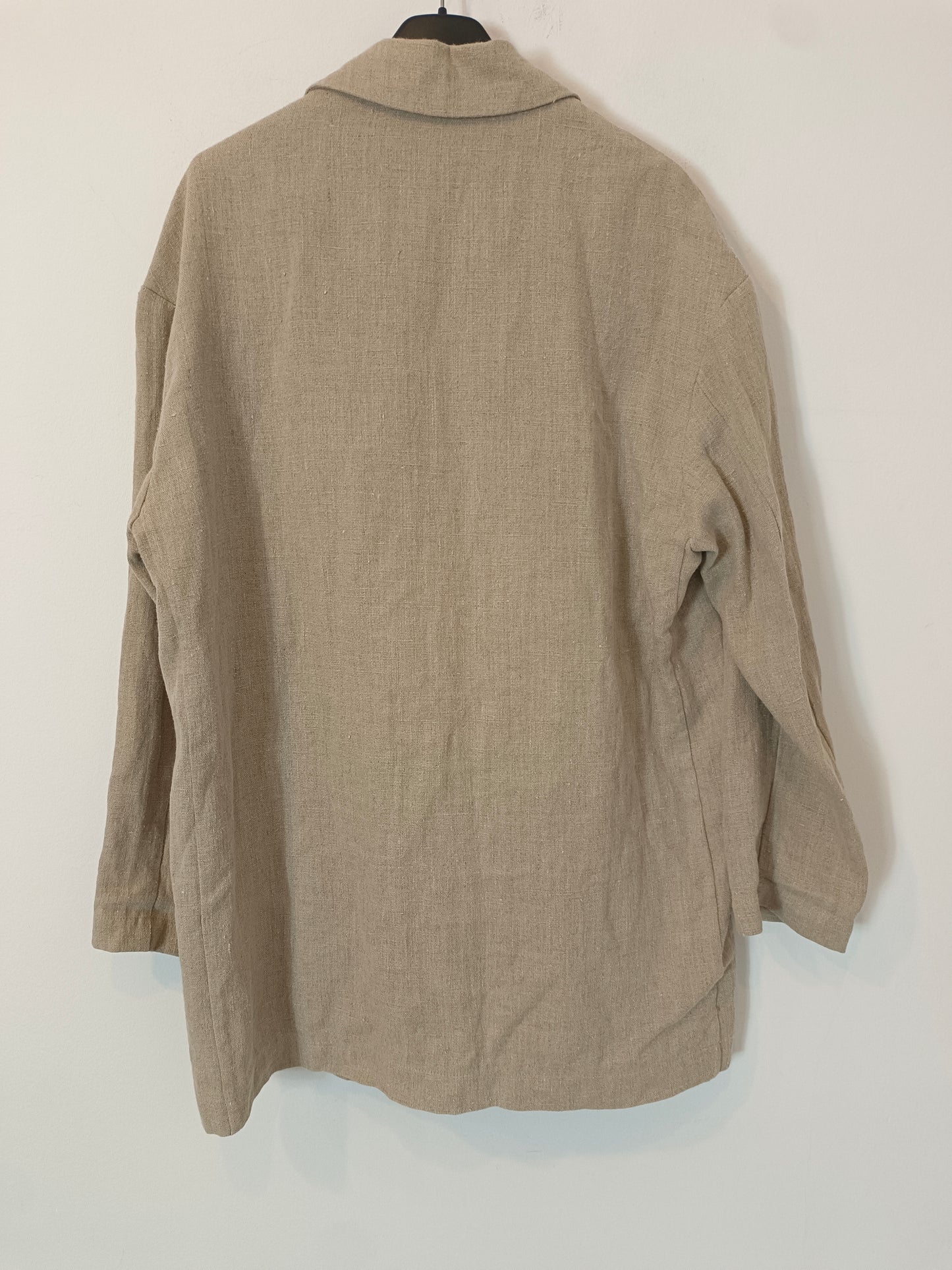 ZARA. Blazer beige lino T.s/m