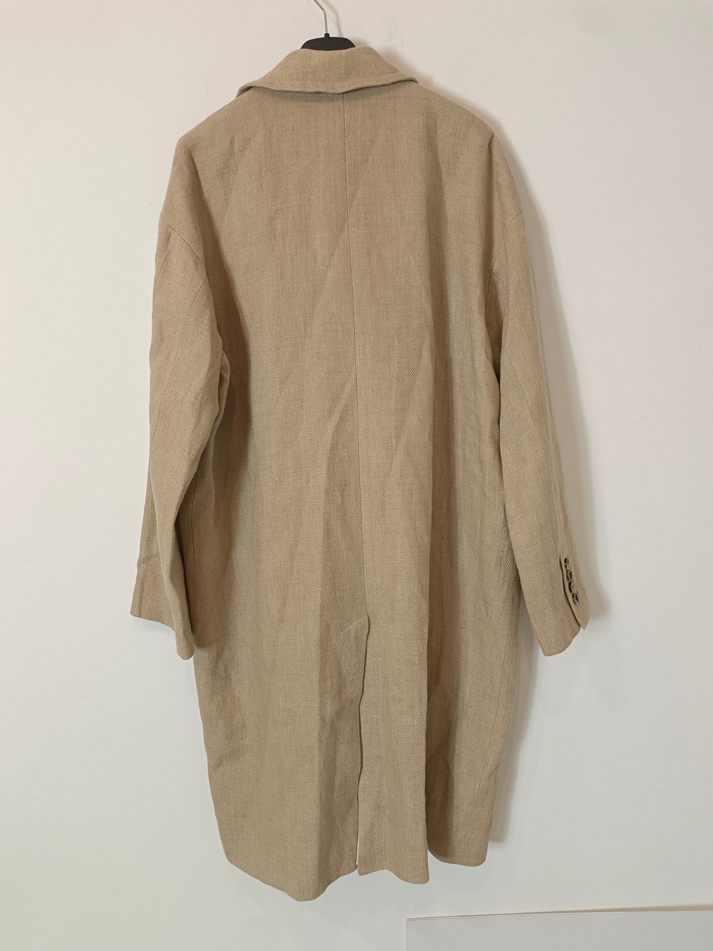 ZARA. Abrigo beige jaspeado T.l