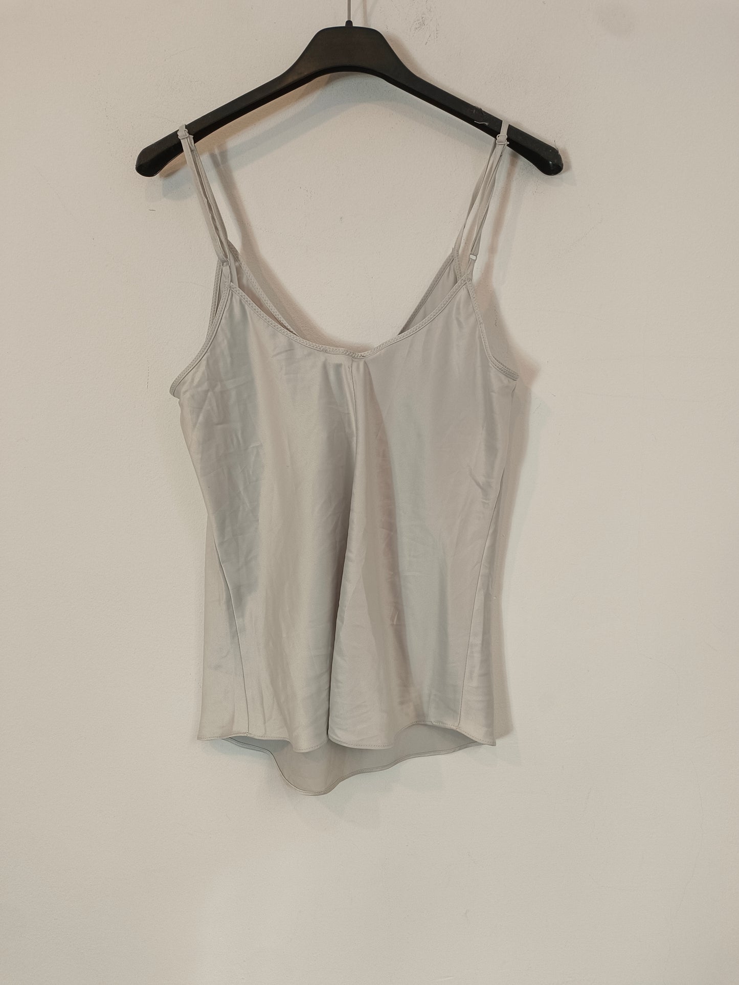 ZARA. Top lencero gris perla. T M