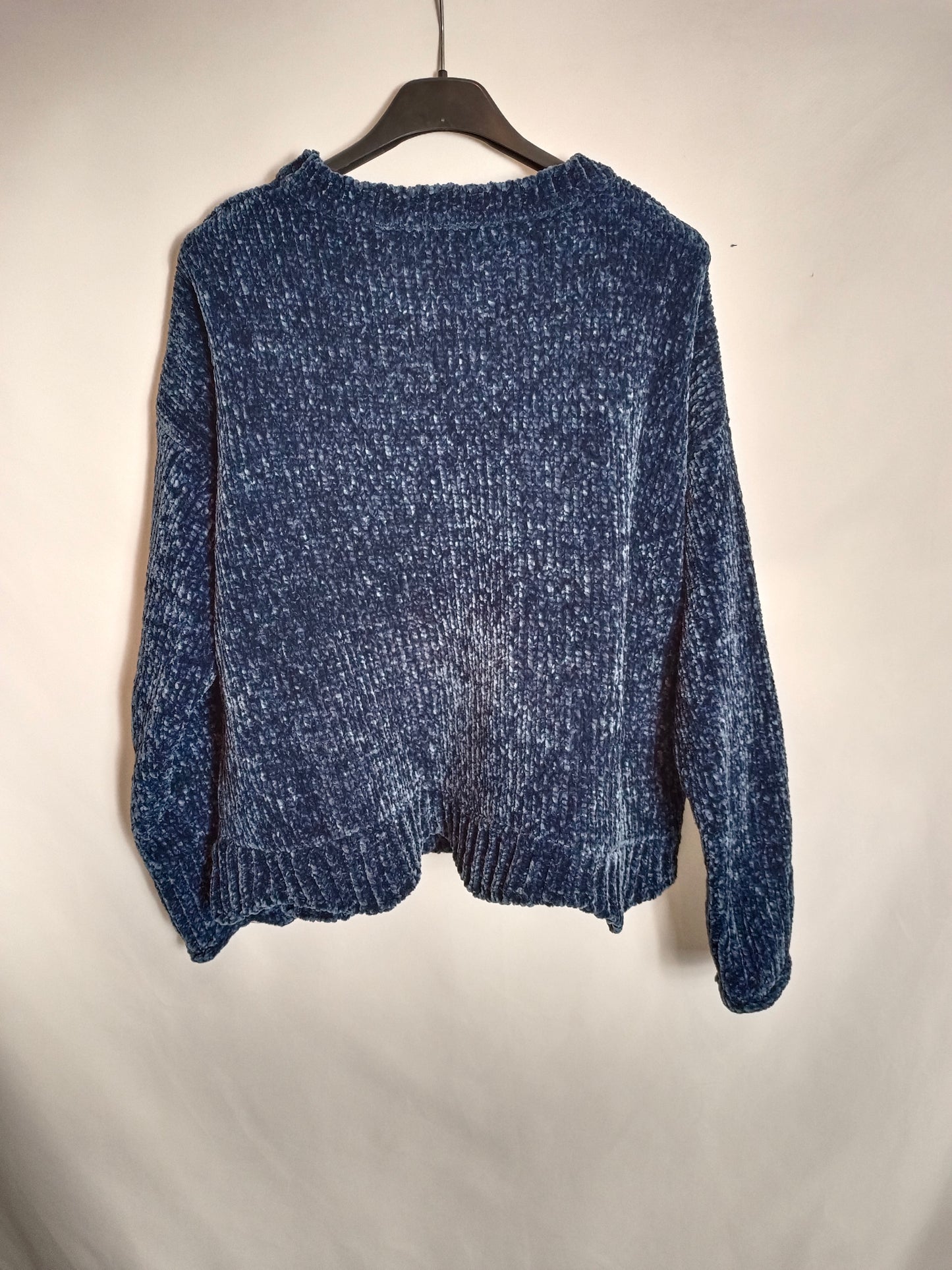 ZARA. Jersey azul aterciopelado T.m