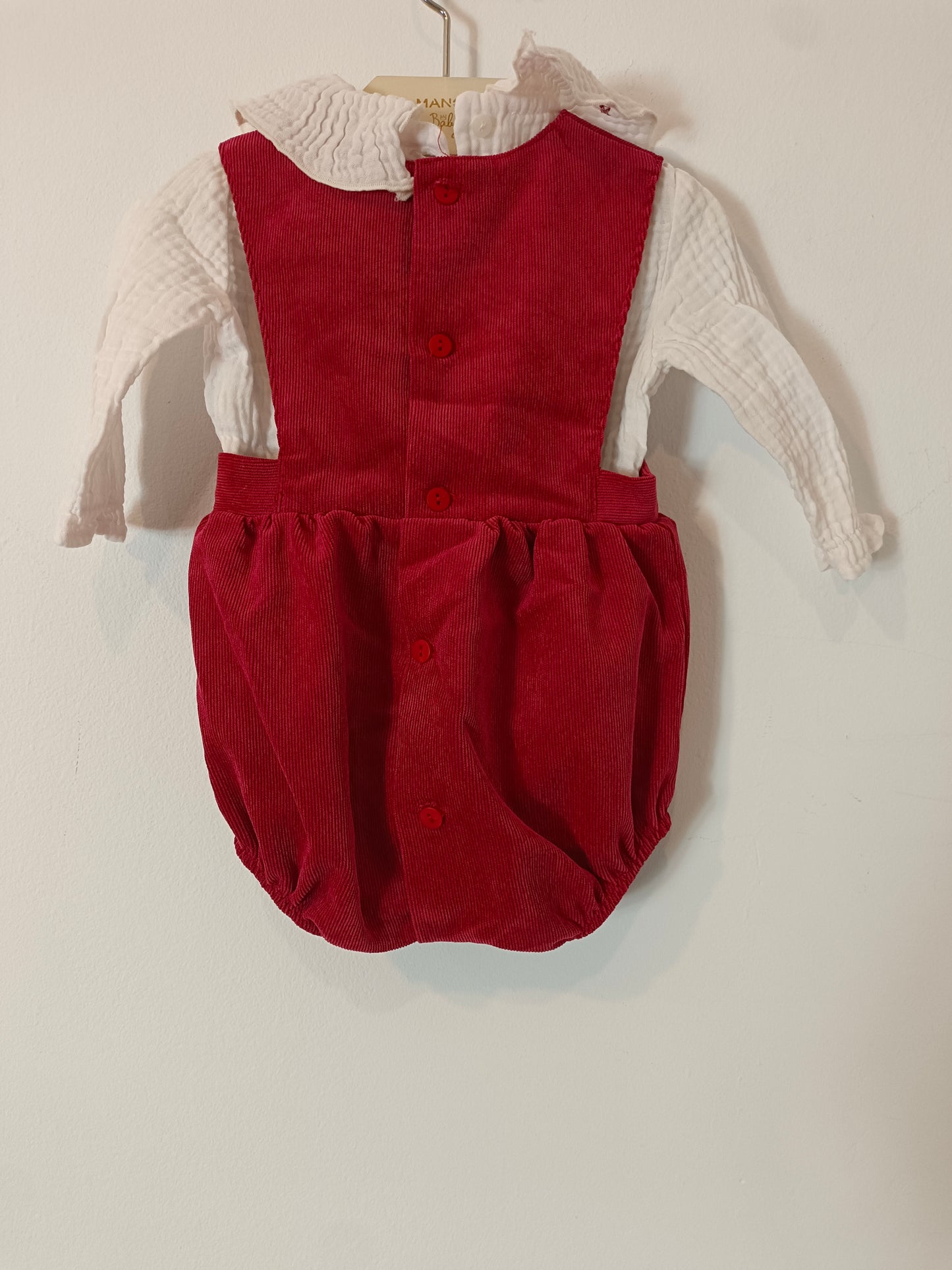 COCO ACQUEA. Conjunto ranita y blusa burdeos T. 6 meses