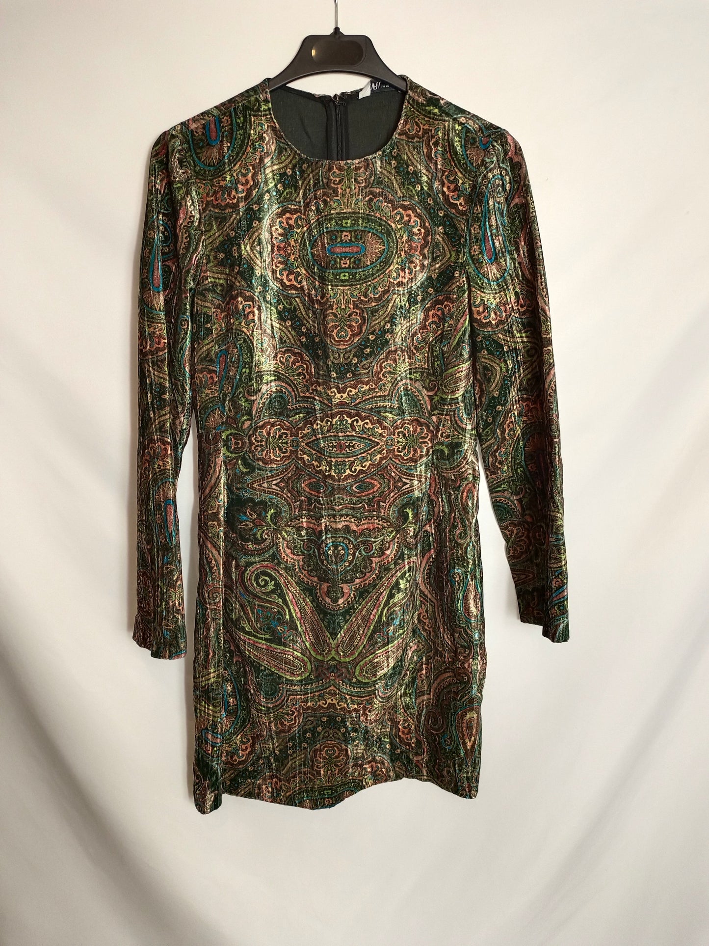 ZARA. Vestido estampado terciopelo T.s