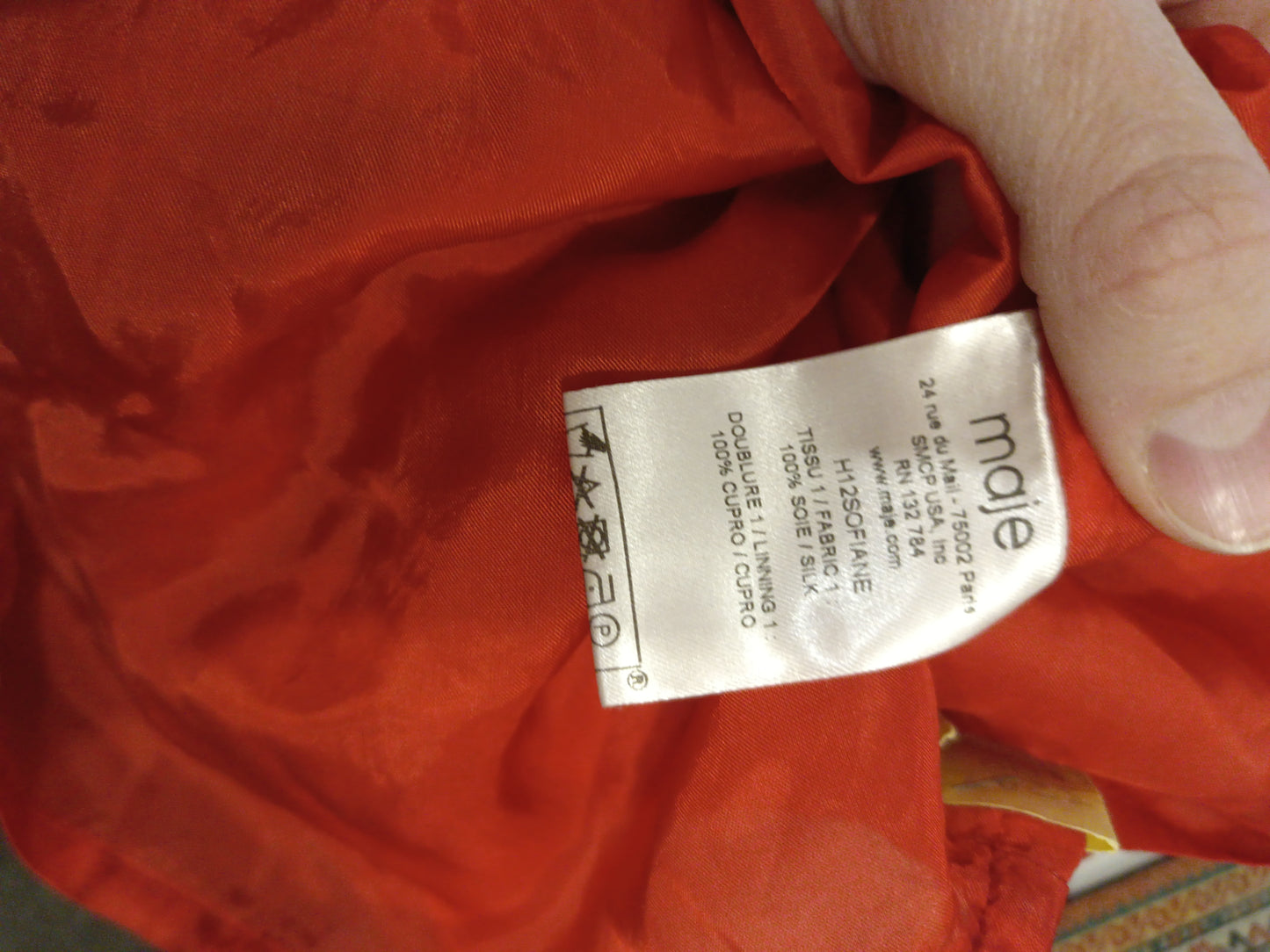 MAJE.Vestido corto rojo lT.3(L)