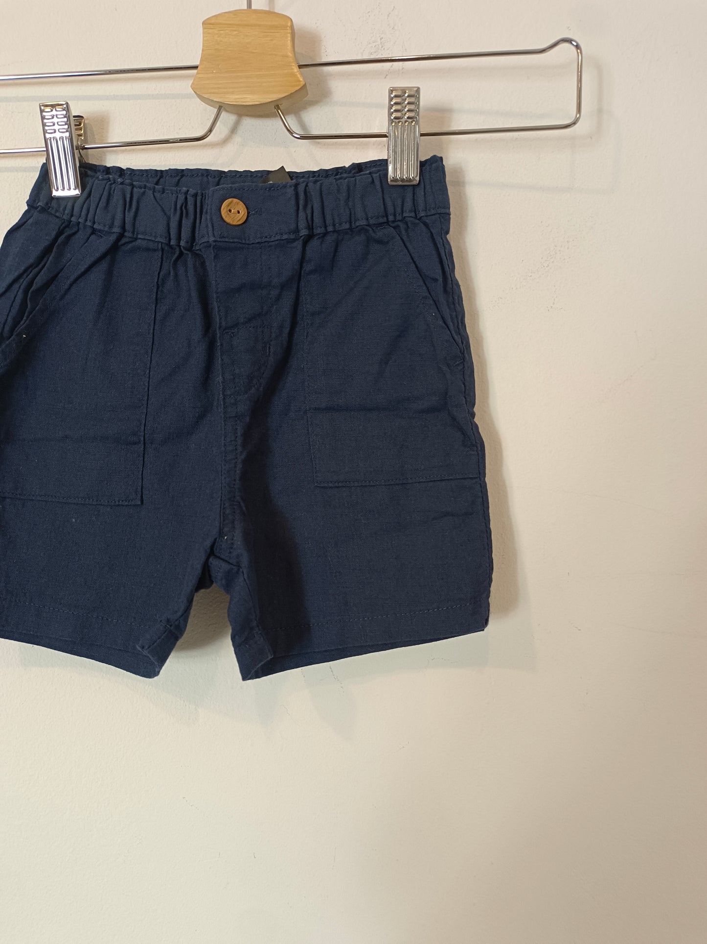 H&M. Blue cotton pants S.9-12 months