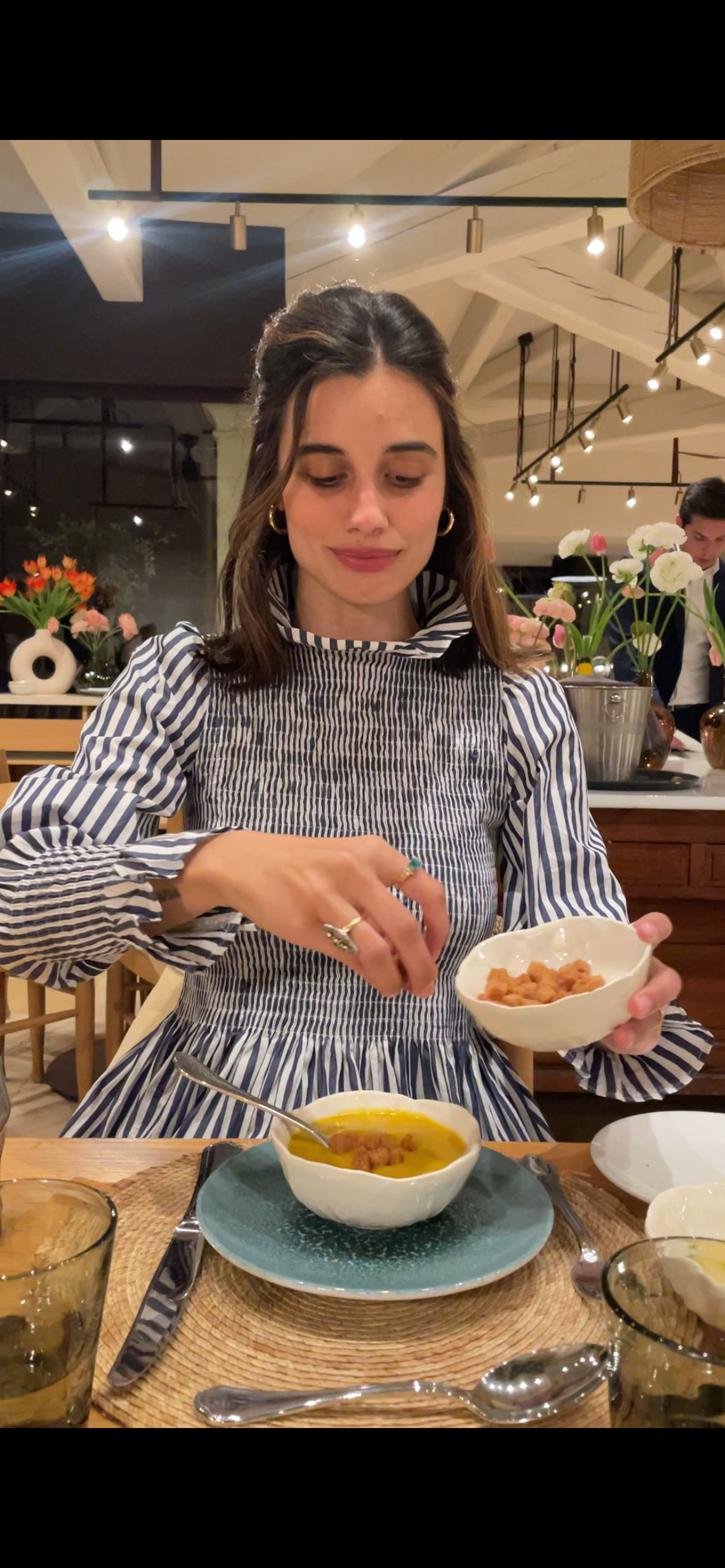 MARIA DE LA ORDEN. Honeycomb striped blouse. TS