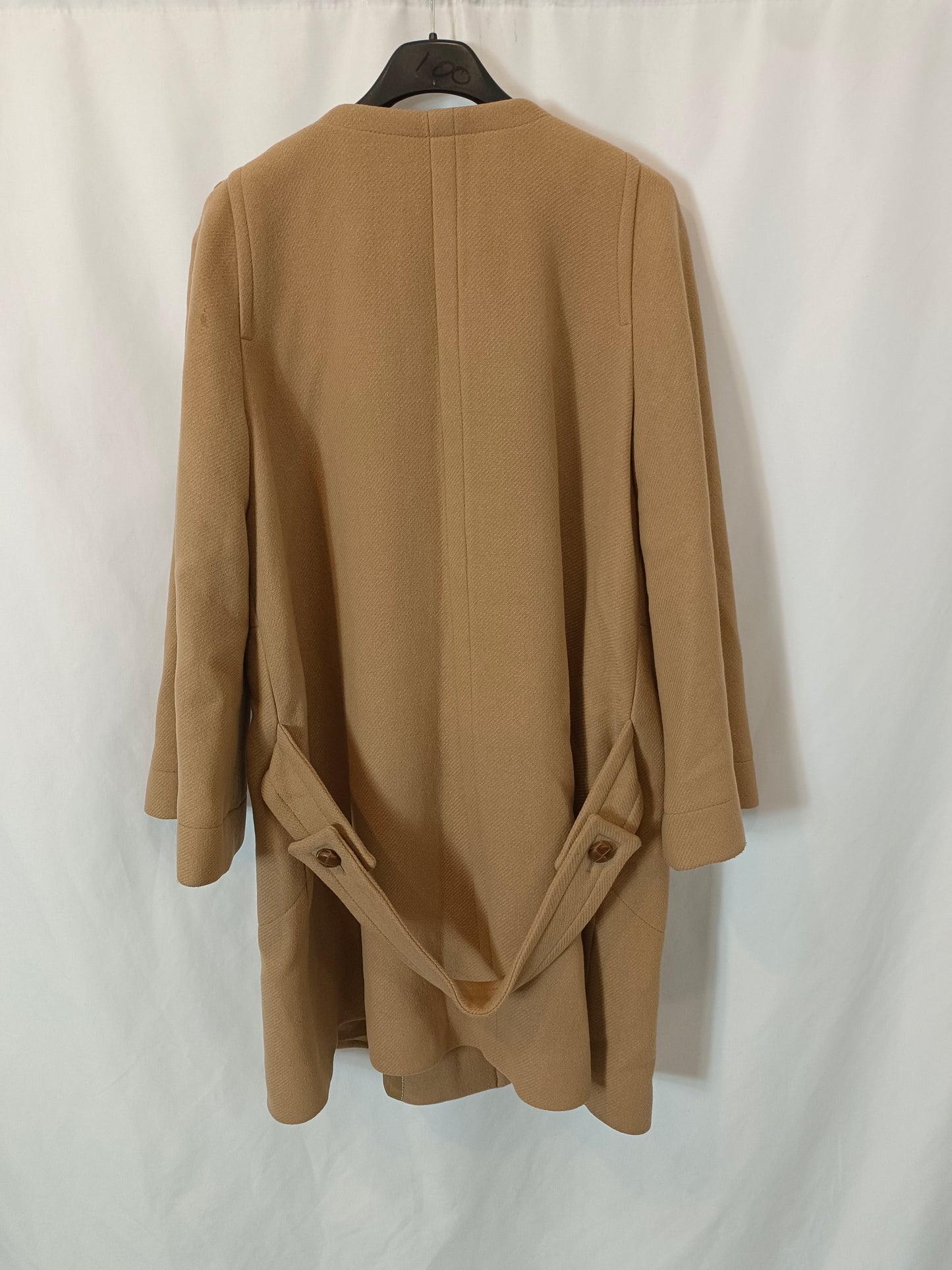 ZARA. abrigo beige paño T.m