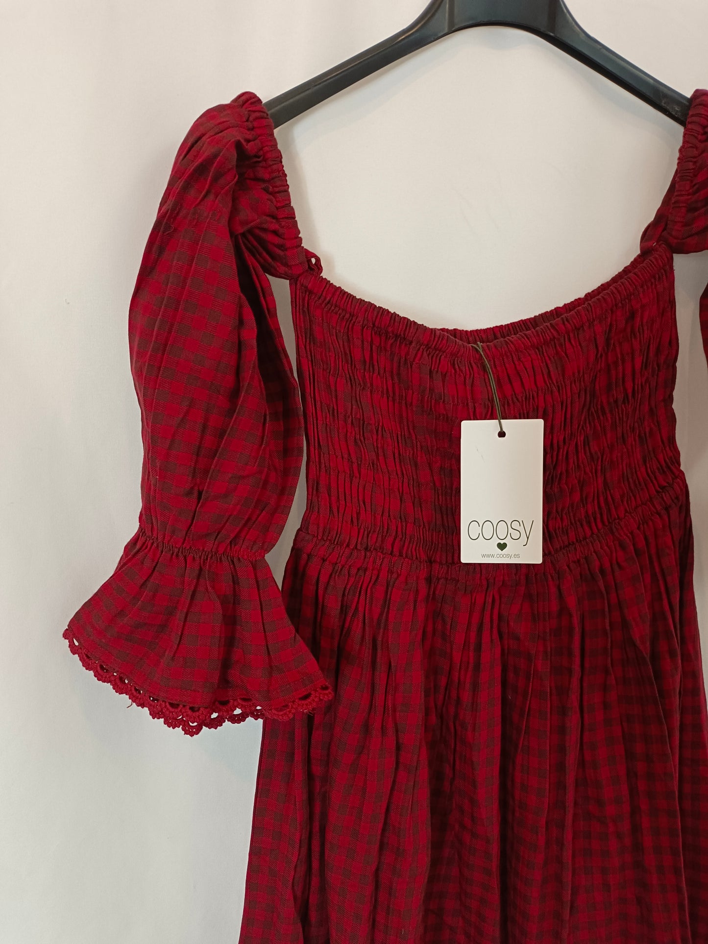 COOSY. Checkered midi dress Tm