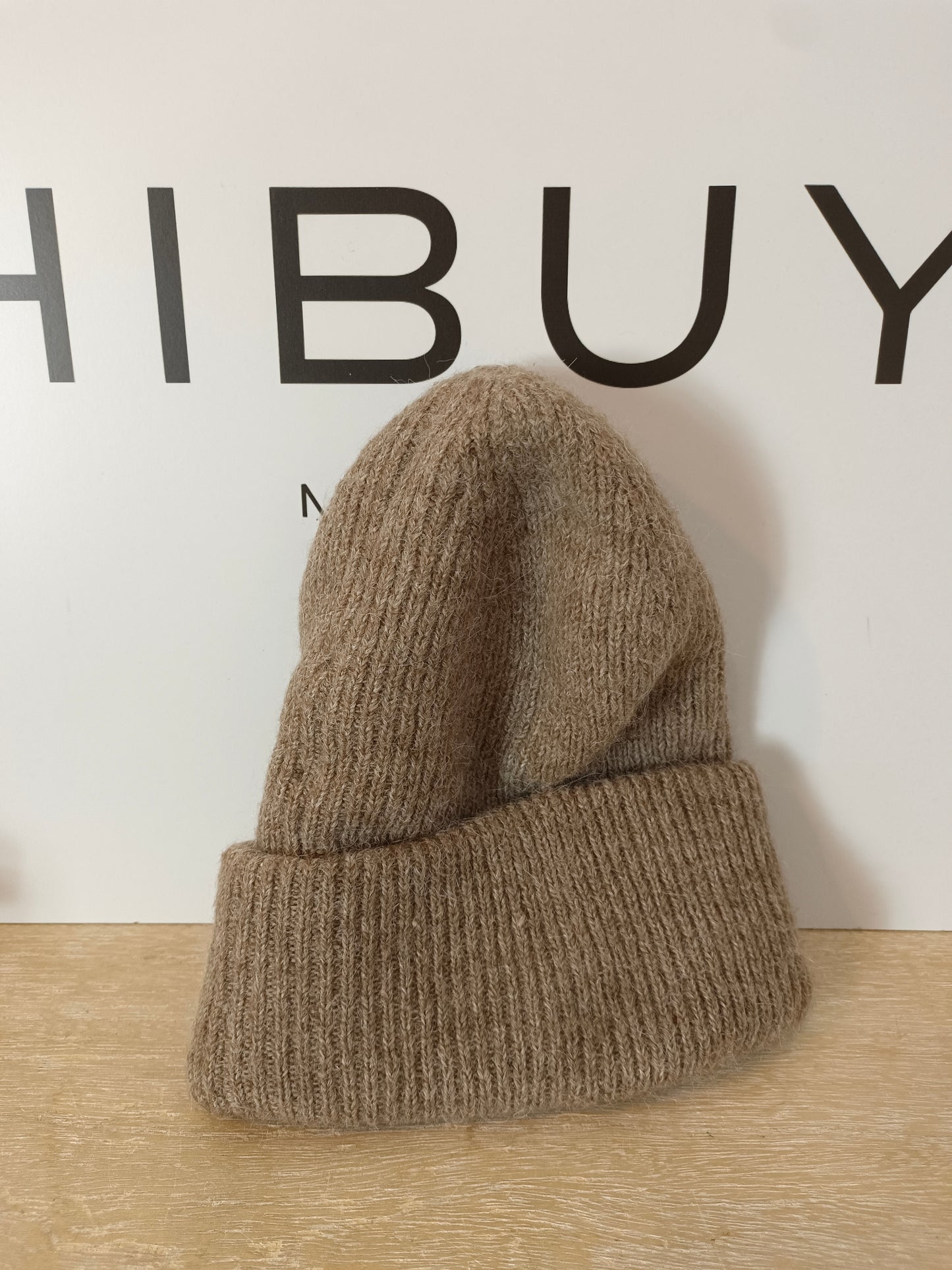 ZARA. Gorro beige jaspeado T.m