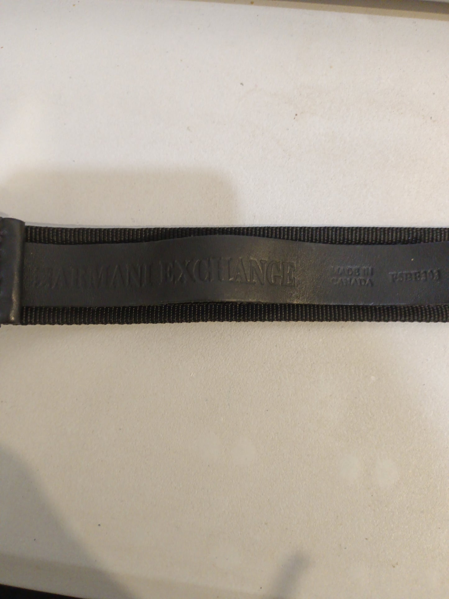 ARMANI. Black canvas belt