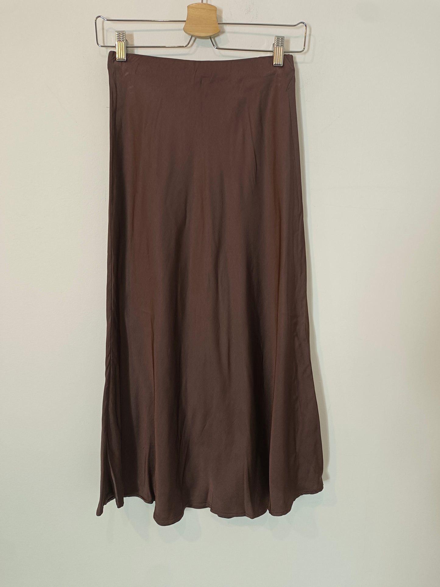 OTHERS. Brown satin midi skirt YOUR(S)