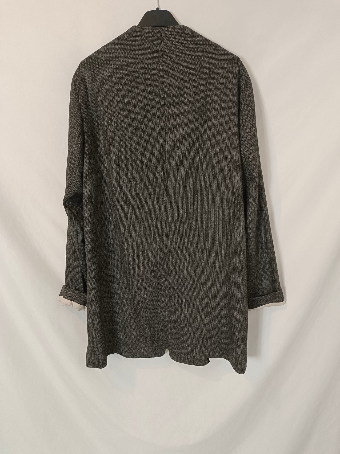 ZARA. blazer jaspeado gris jaspeado T.m