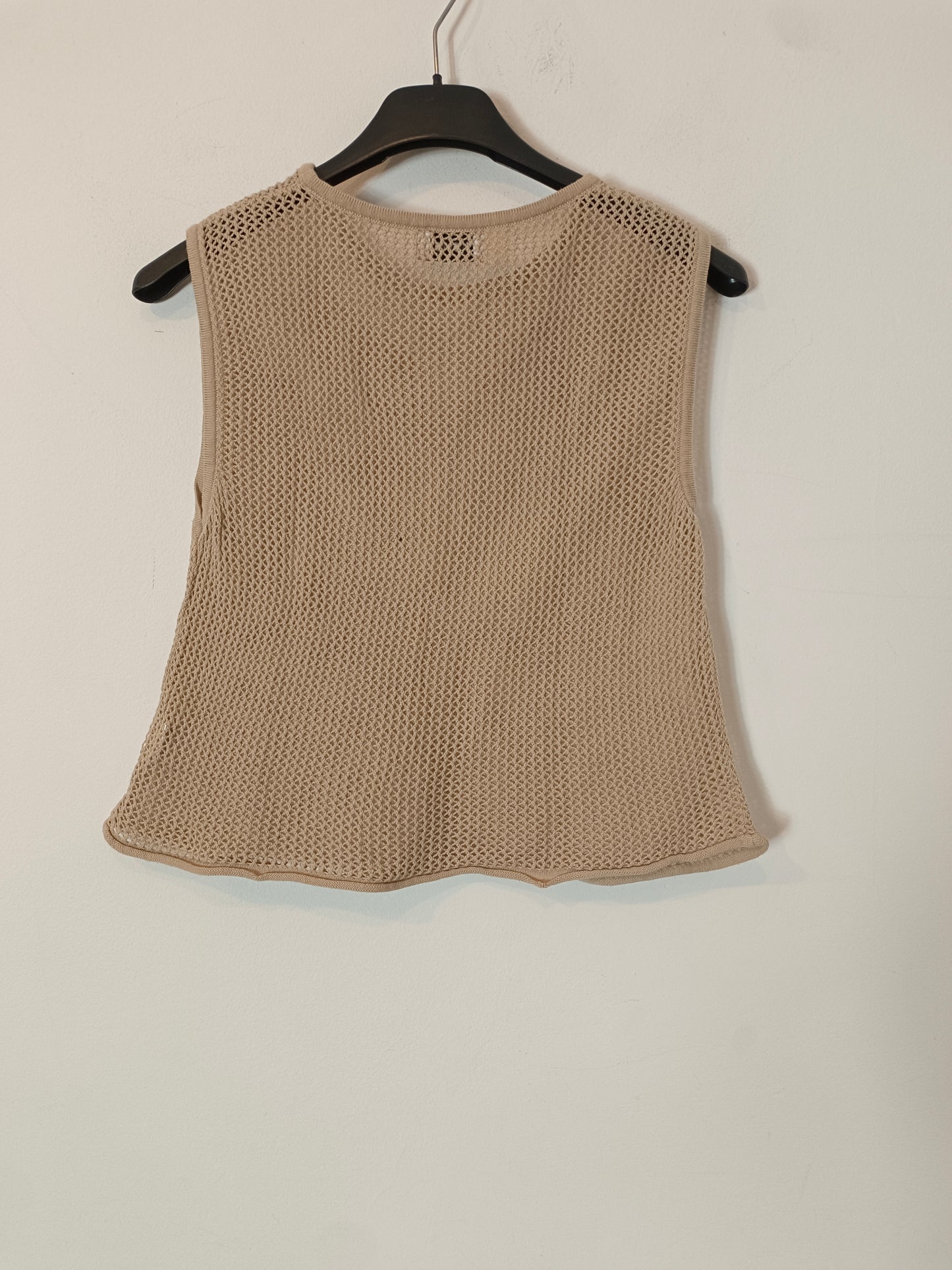 DIARTE. Top beige rejilla T.xs