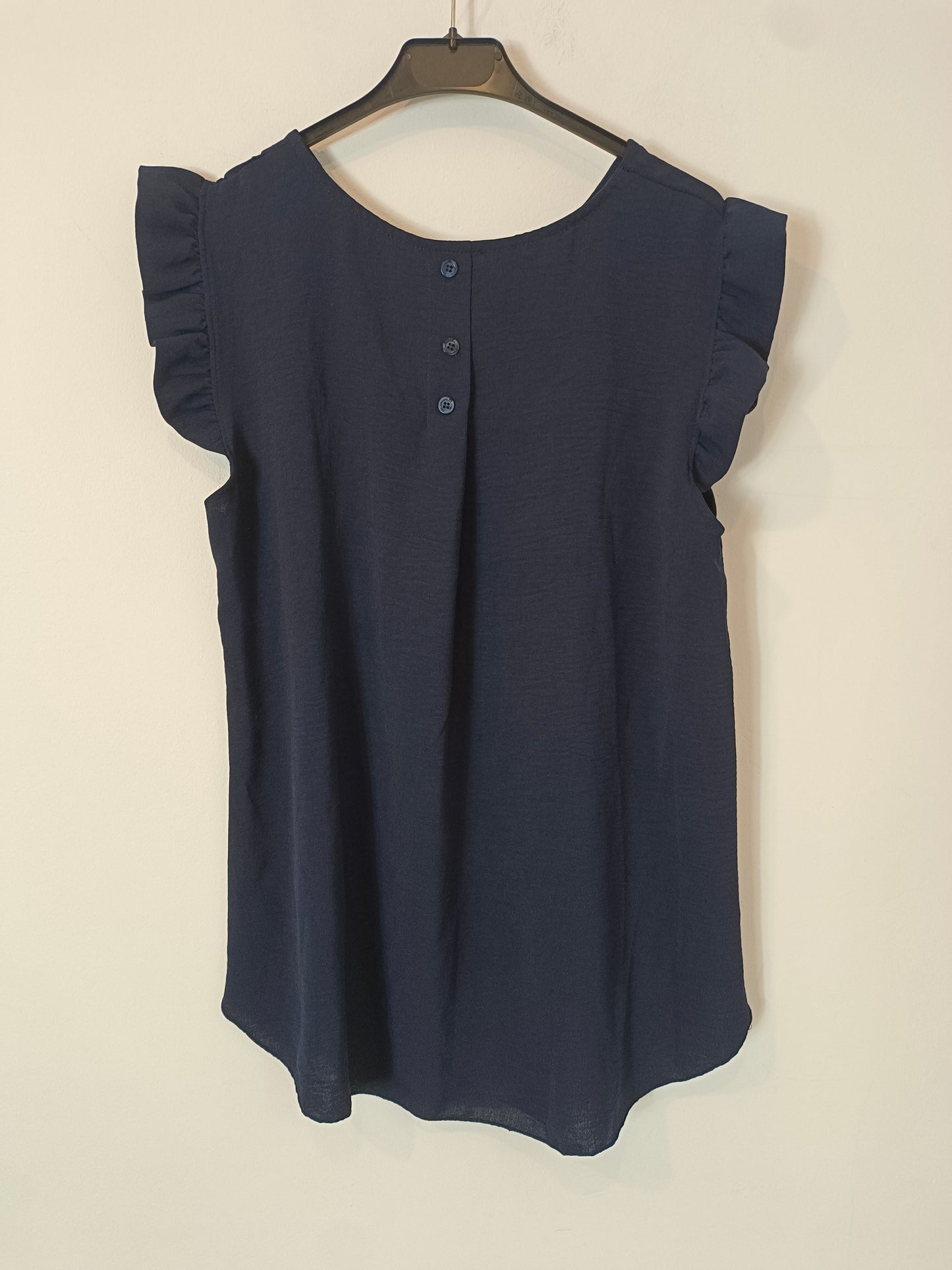 ALGO BONITO. Top azul volantes T.l