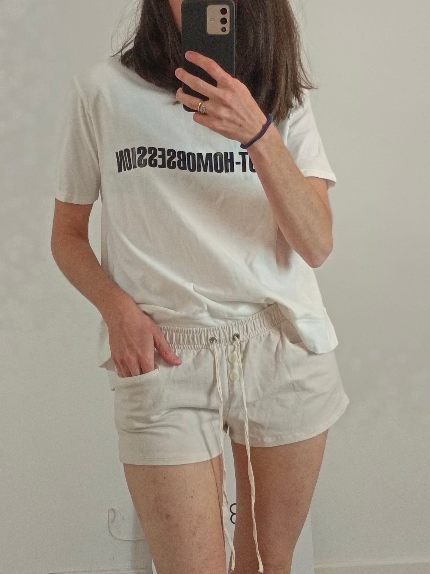 TCN. Light pink plush Bermuda shorts. TS/M