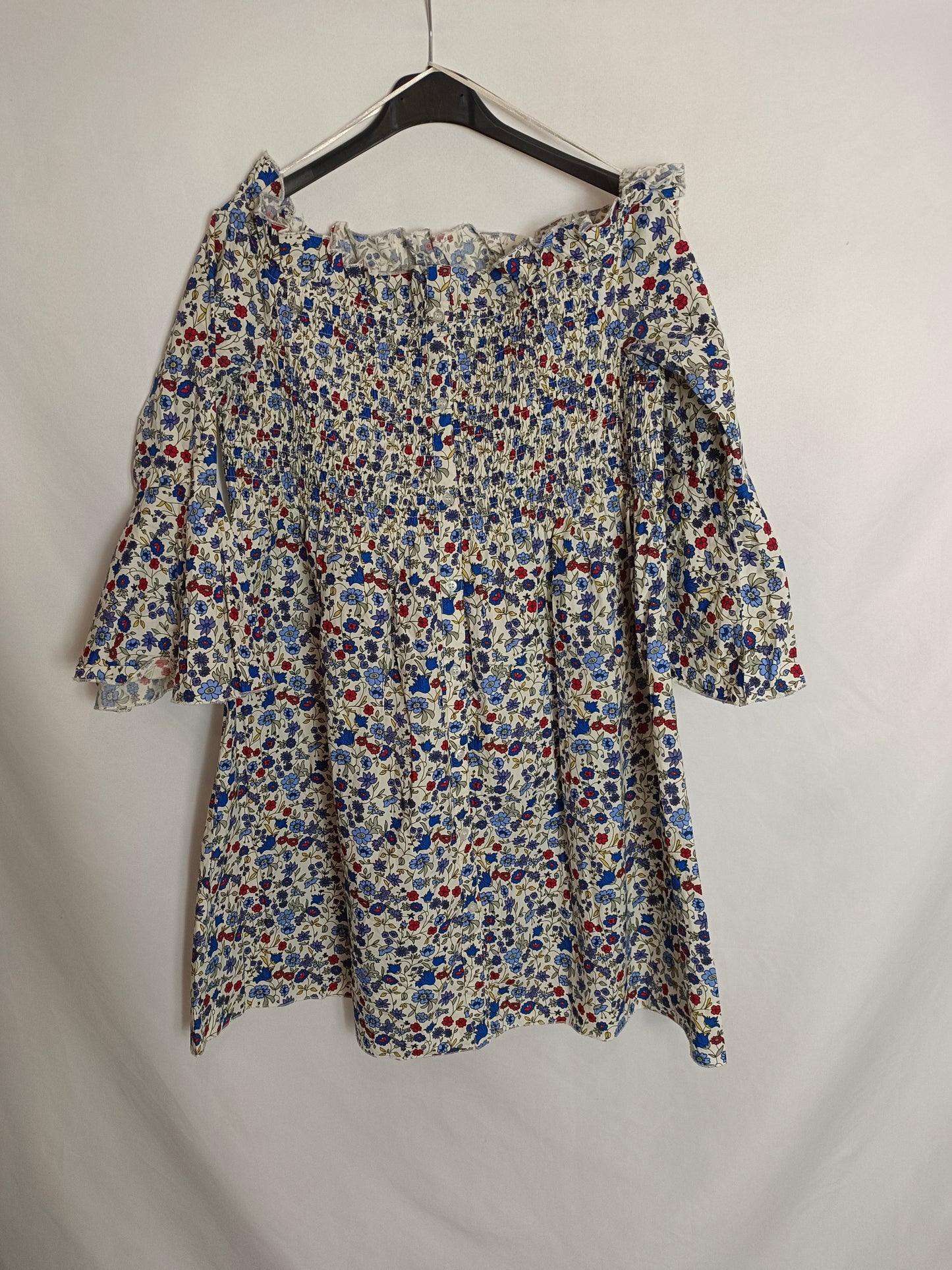 MANGO. Vestido corto flores T.m