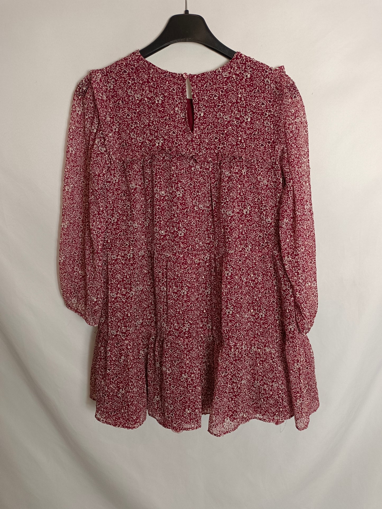 COCONUT. Burgundy floral dress, size 13-14 years