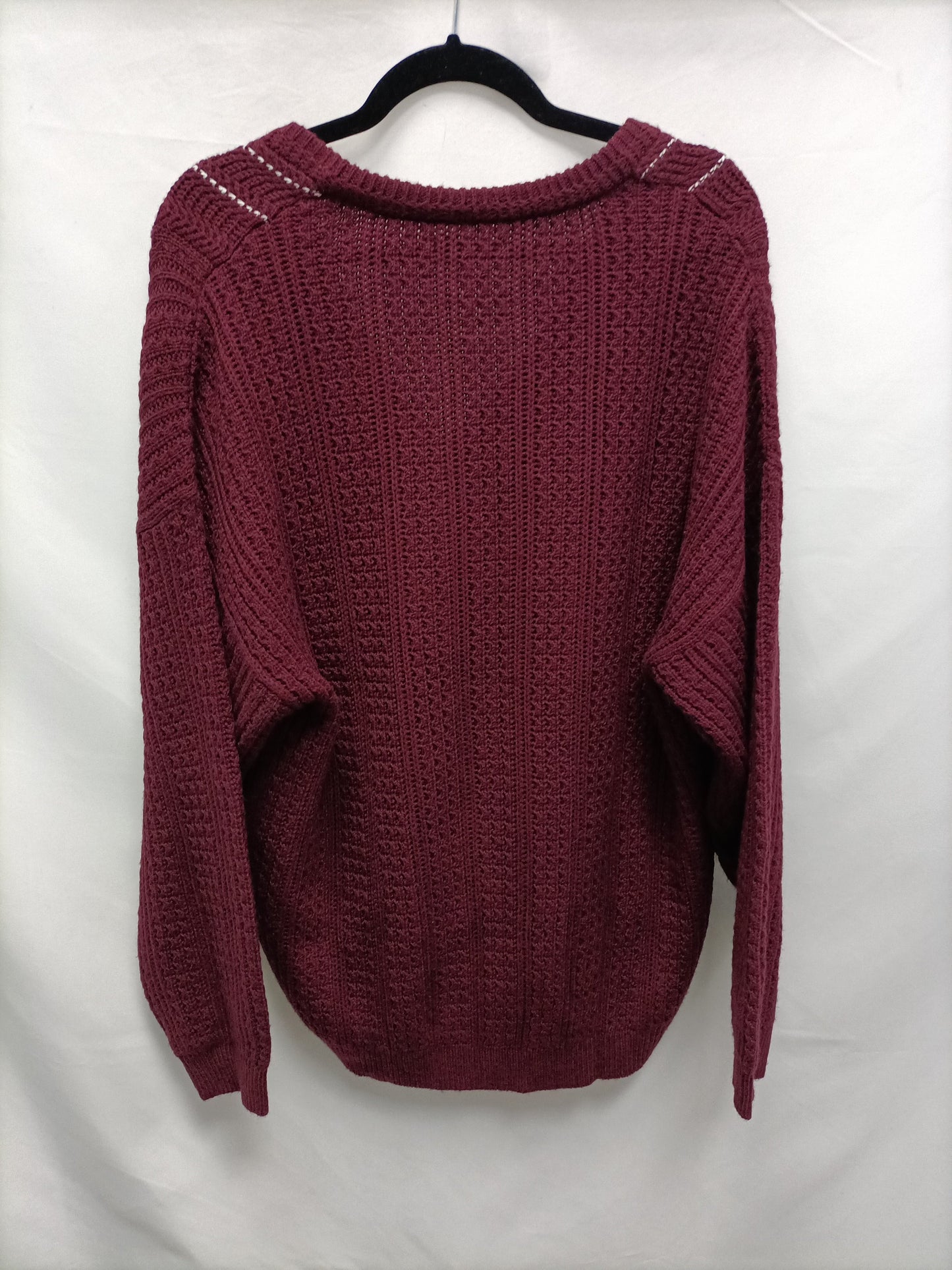 PULL&BEAR. Burgundy Oversized Ts Sweater