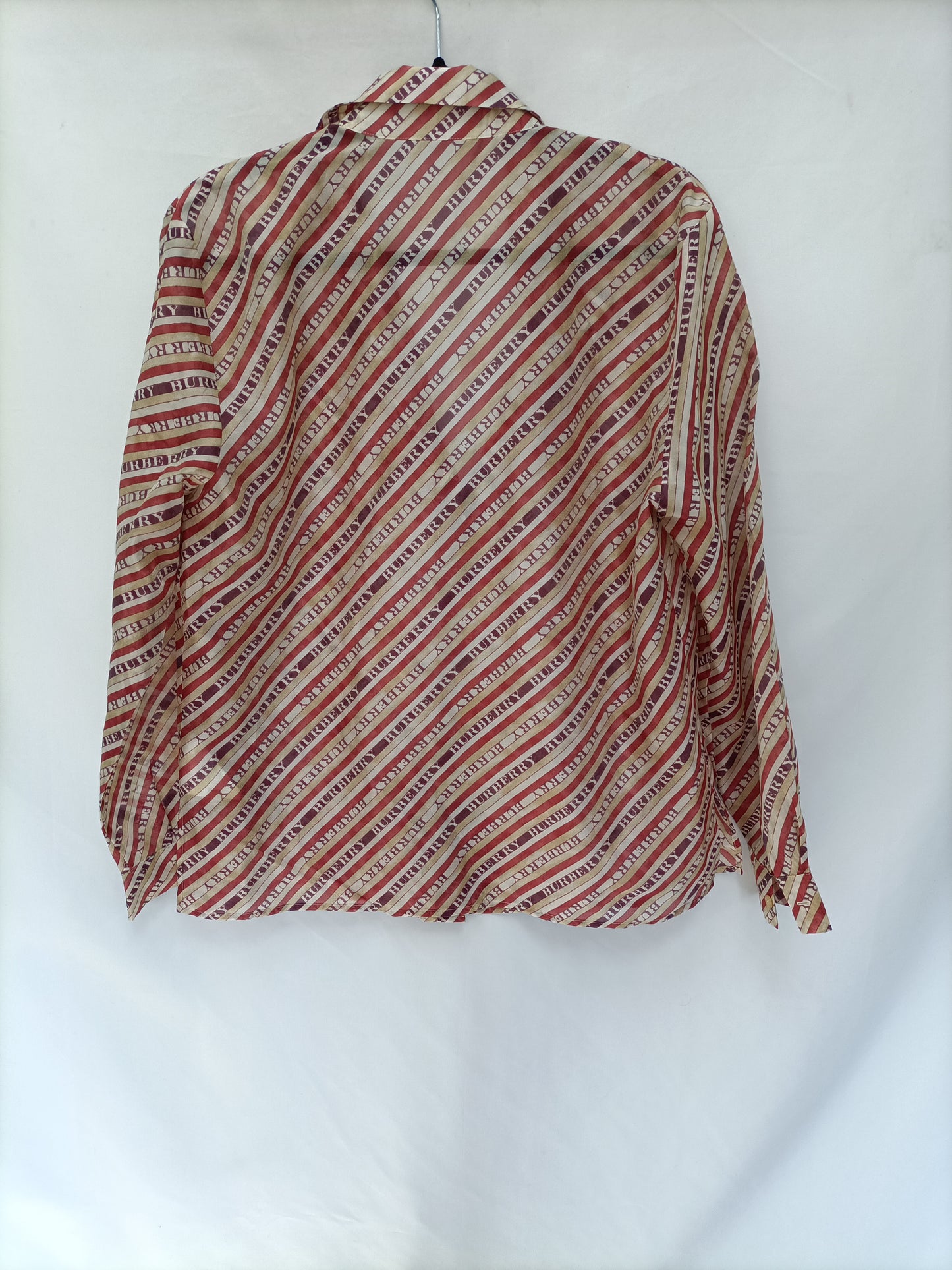 BURBERRY. Blusa rayas semitransparente T.46