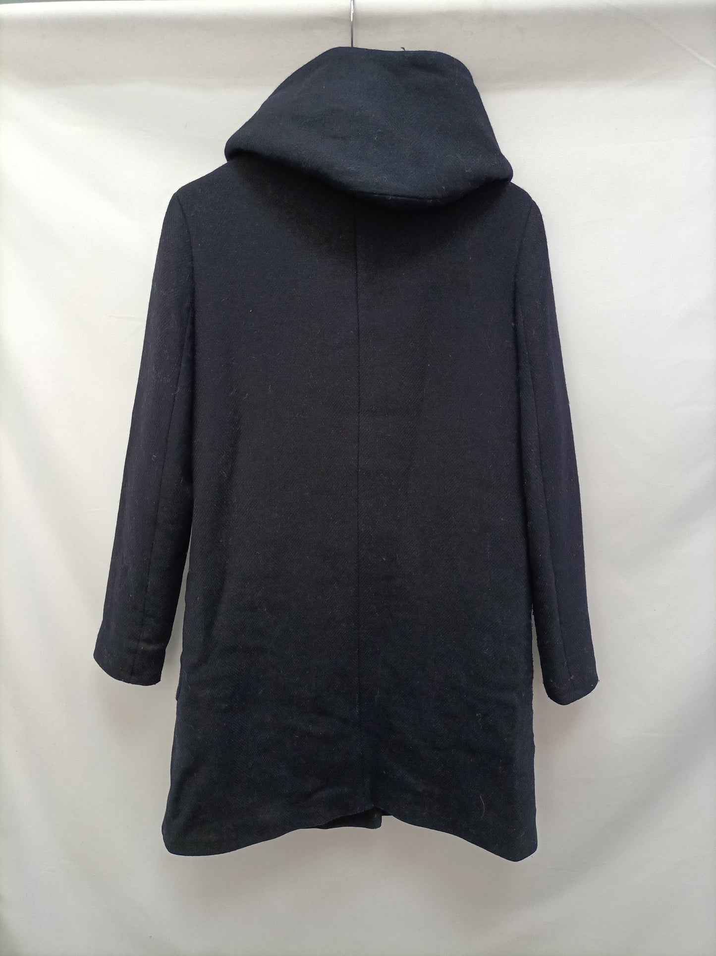 ZARA. Abrigo de paño azul T.s