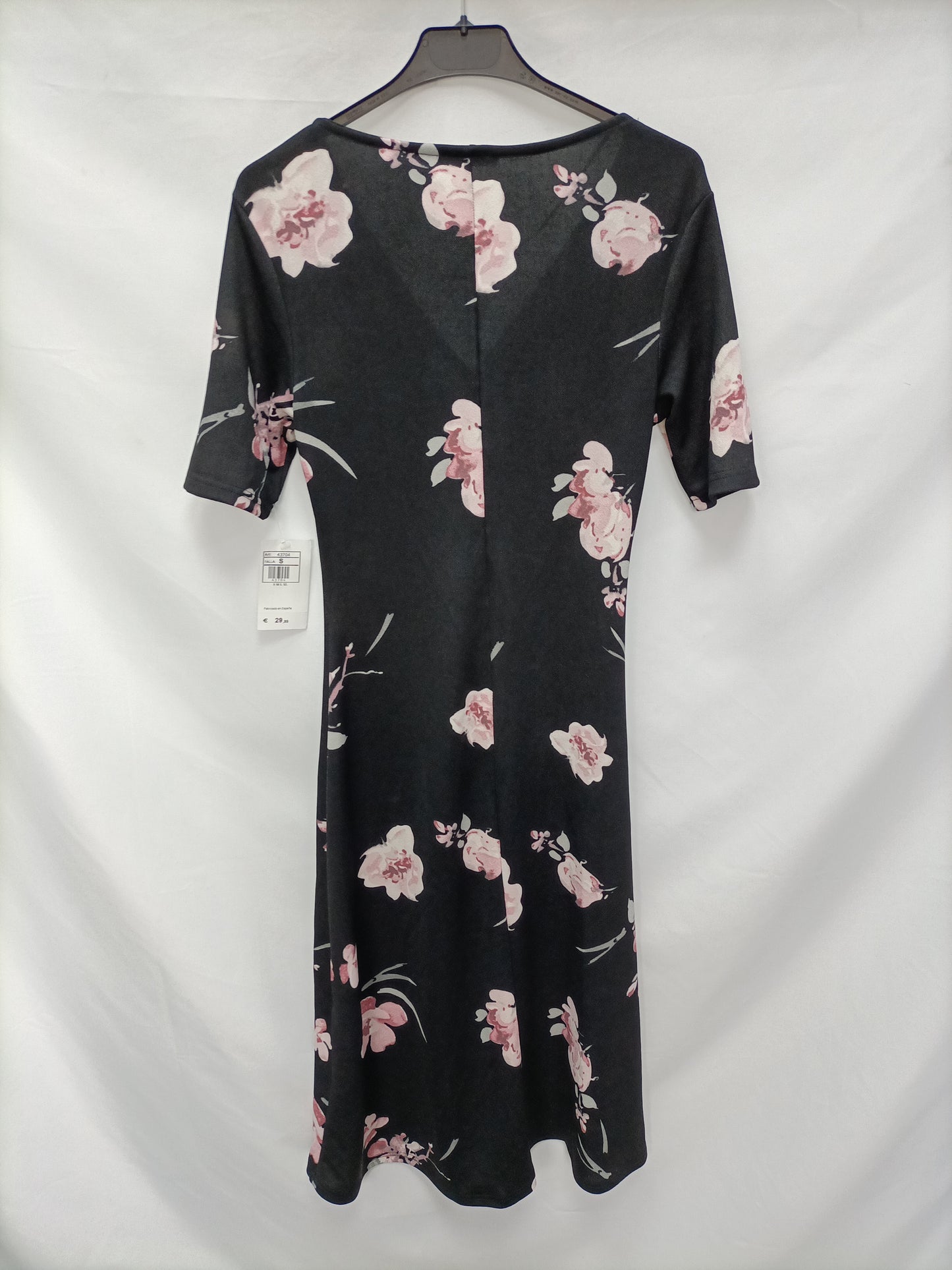 CELOP WOMAN. Vestido midi negro T.s