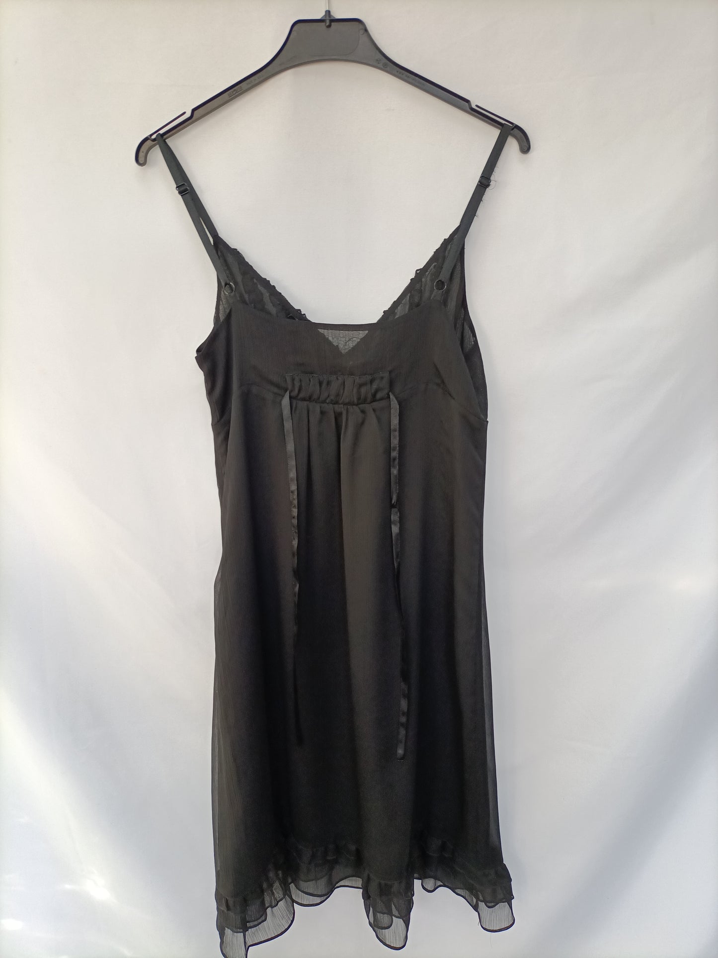 NAFNAF. Vestido lencero negro T.38