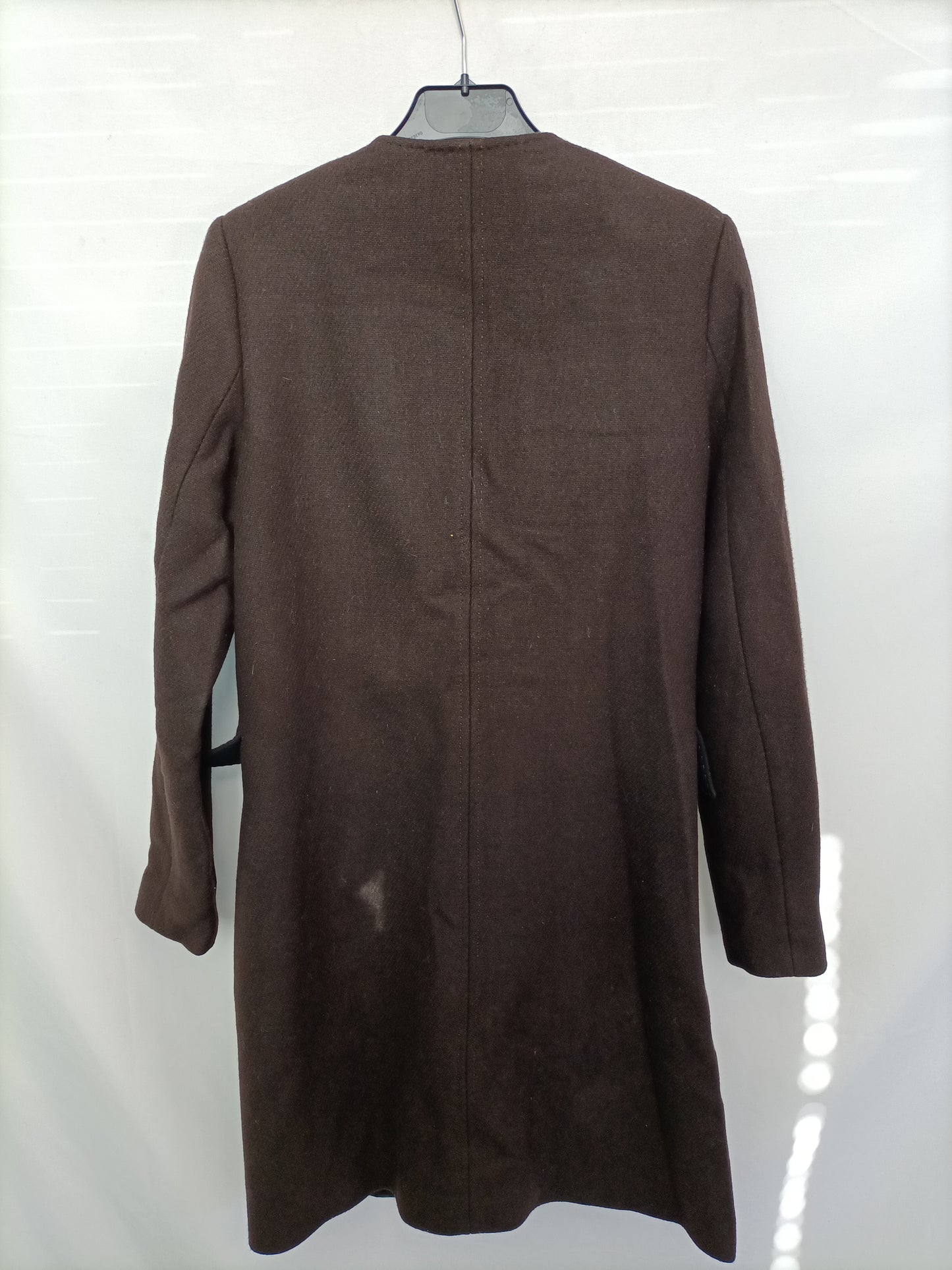 ZARA. Abrigo de paño marrón T.s