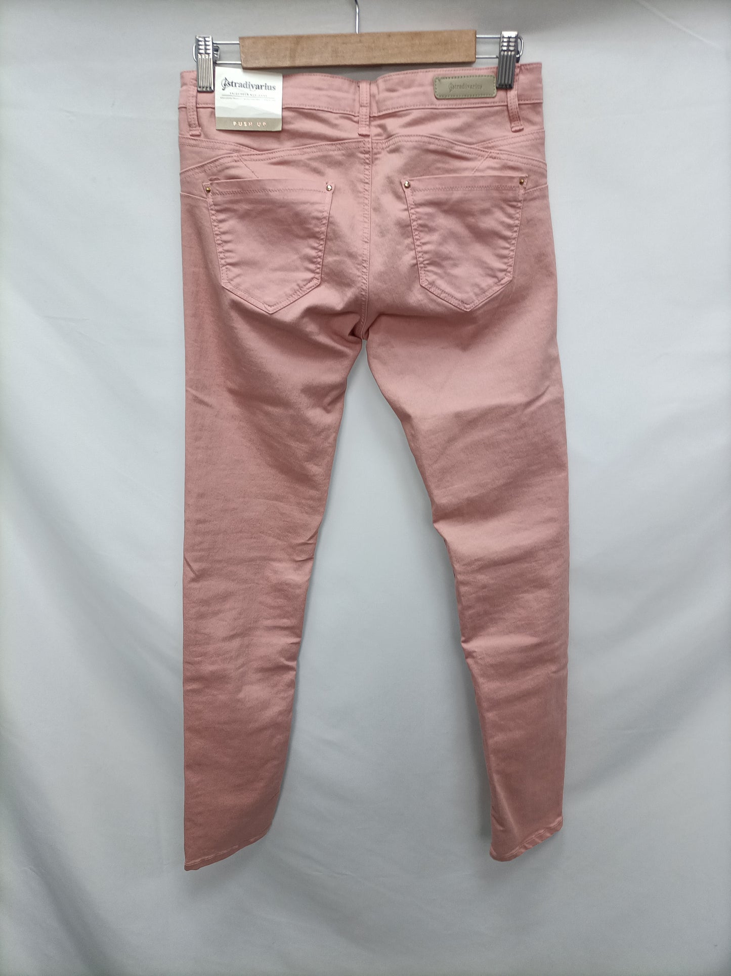 STRADIVARIUS. Pink denim trousers, size 38