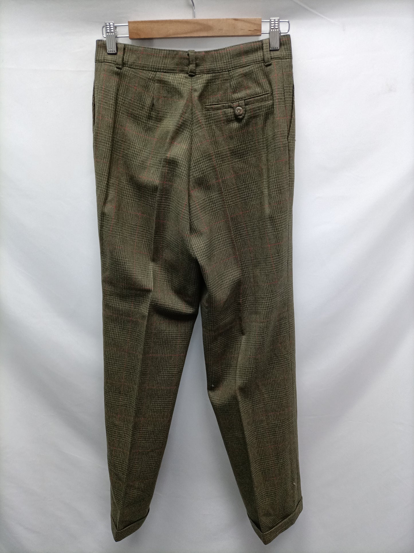 OTRAS. Pantalon de vestir pata de gallo verde T.U