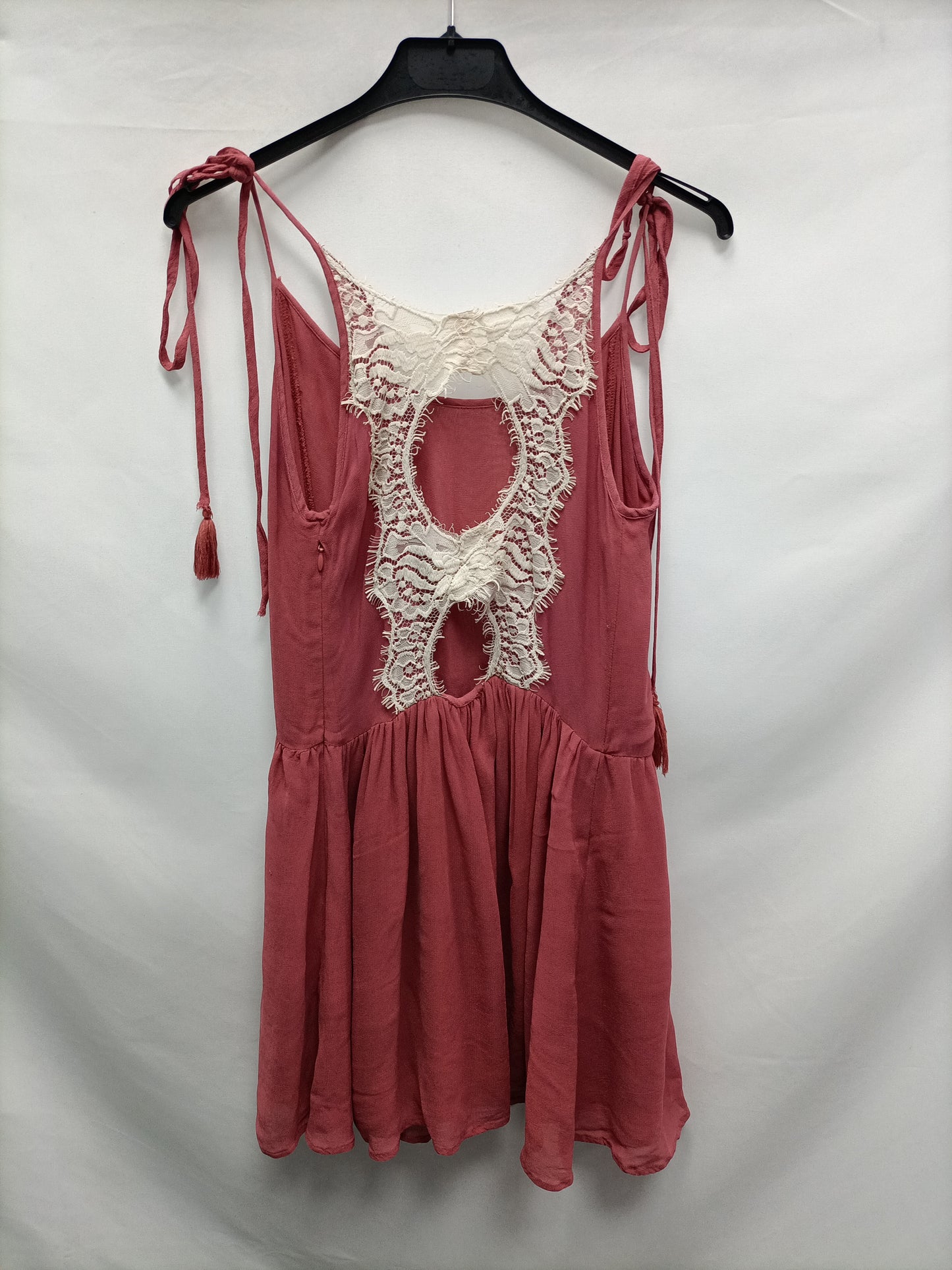 OTRAS. Vestido rosa encaje T.u (s)