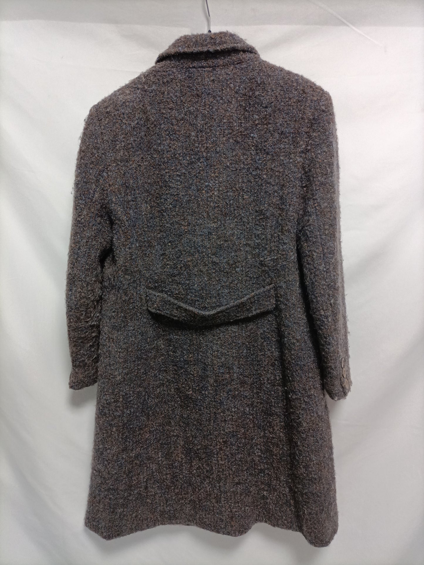 MARIA MARIÑO. Abrigo marrón y azul borrego T.44