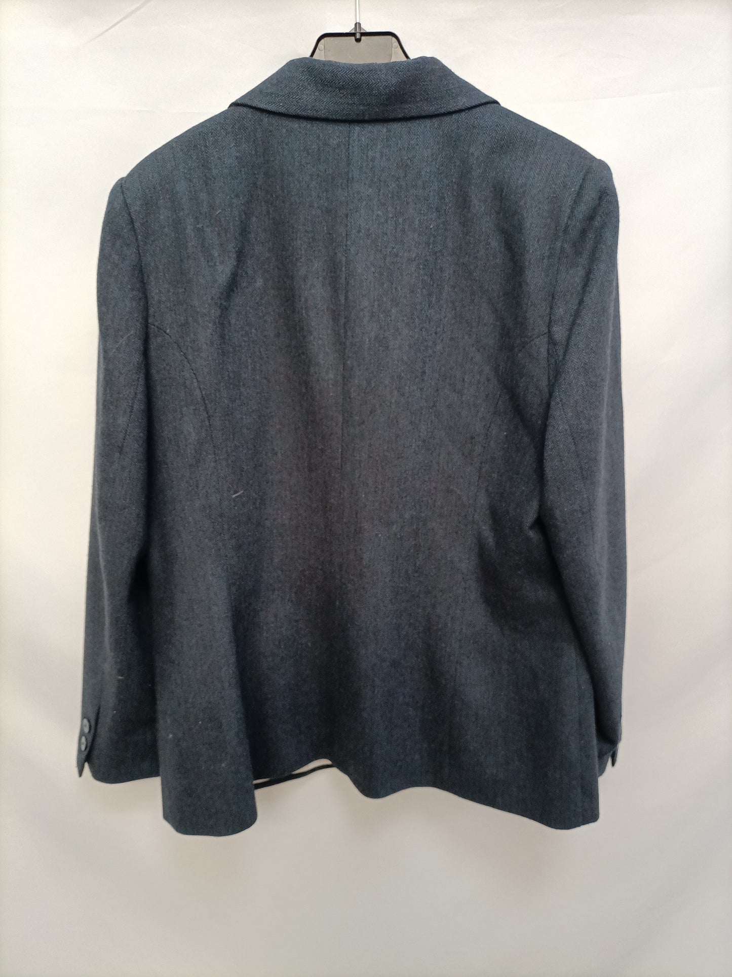 ALICIA MOYA. Blazer espiga azul vintage T.48