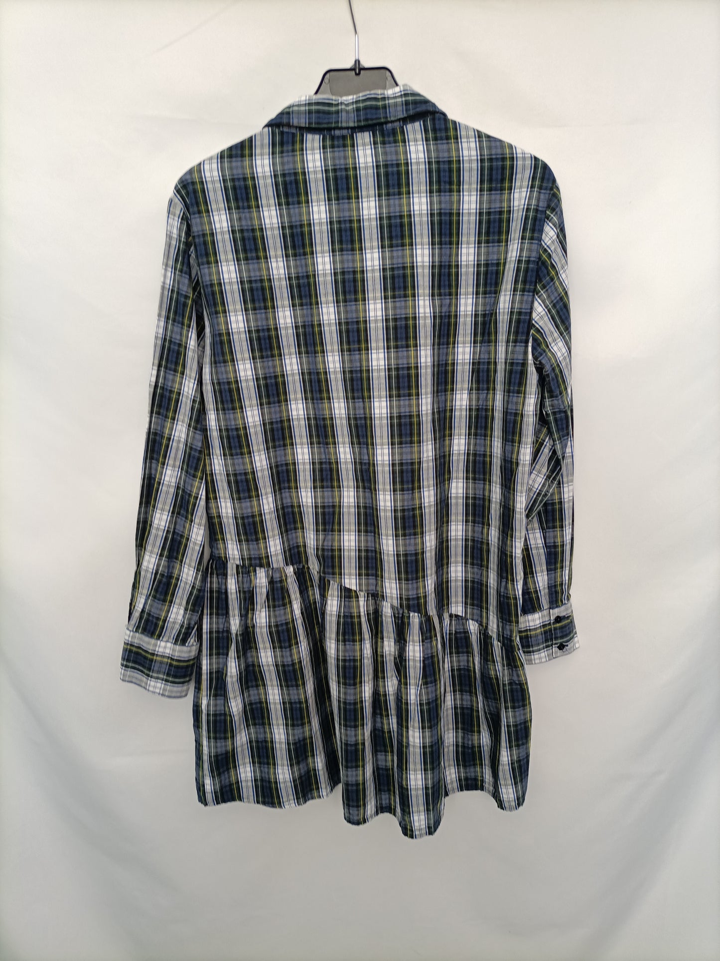 ZARA. Vestido camisero cuadros T.m
