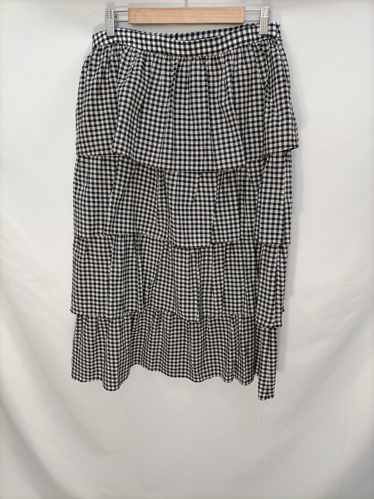 MANGO. Falda midi cuadros T.l