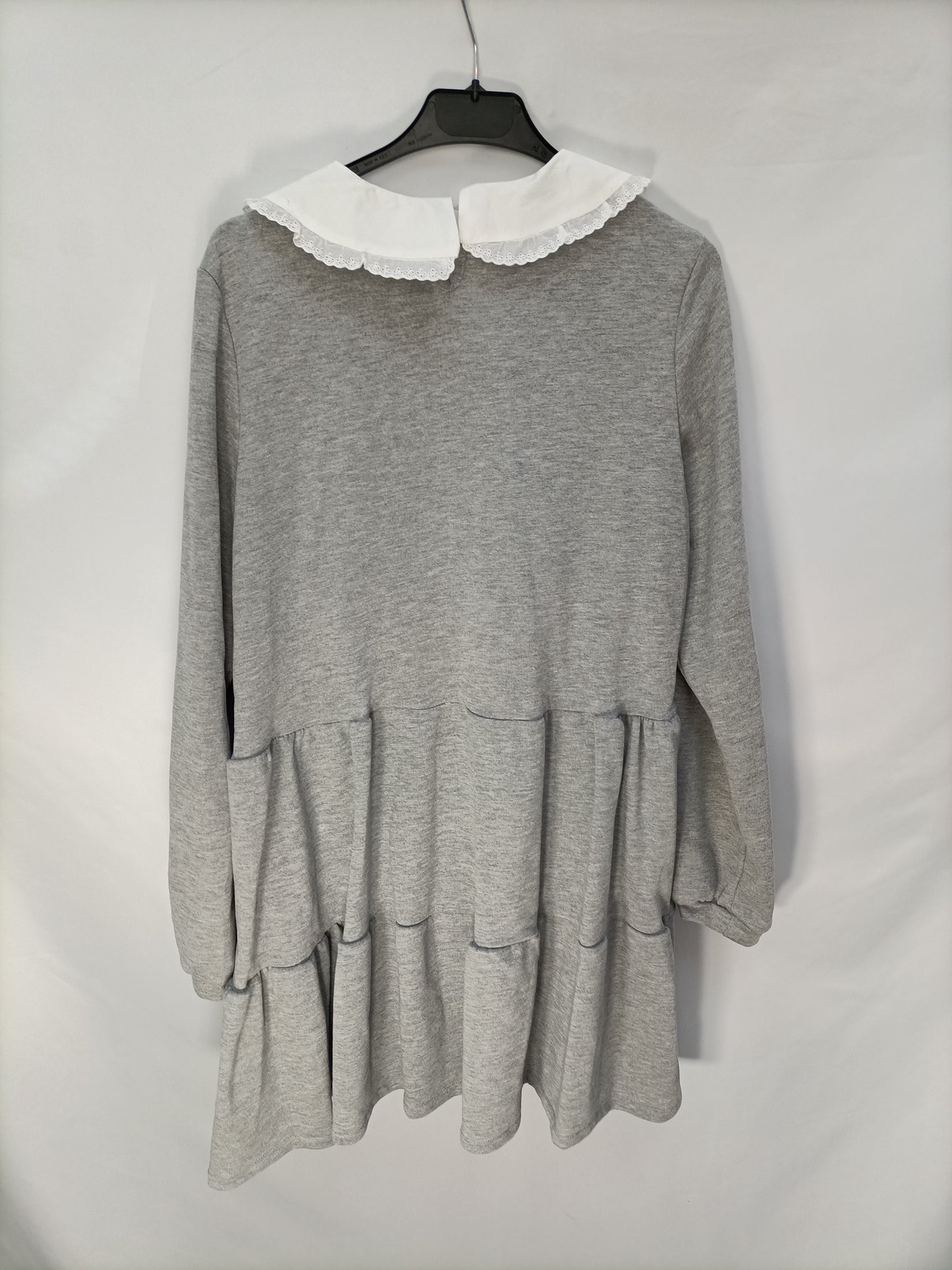 ALLO ALLO. Vestido gris cuello T.m/l
