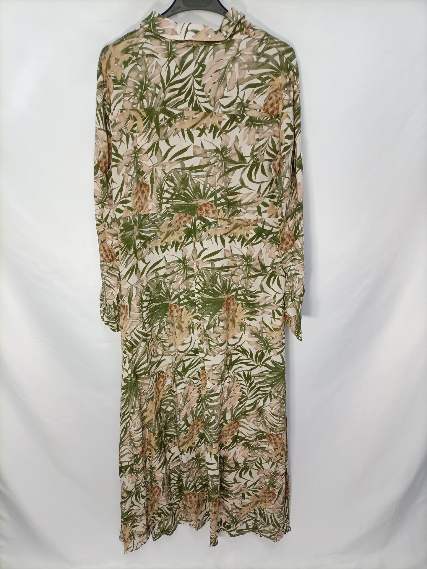 ARAVELA. Vestido camisero hojas T.l