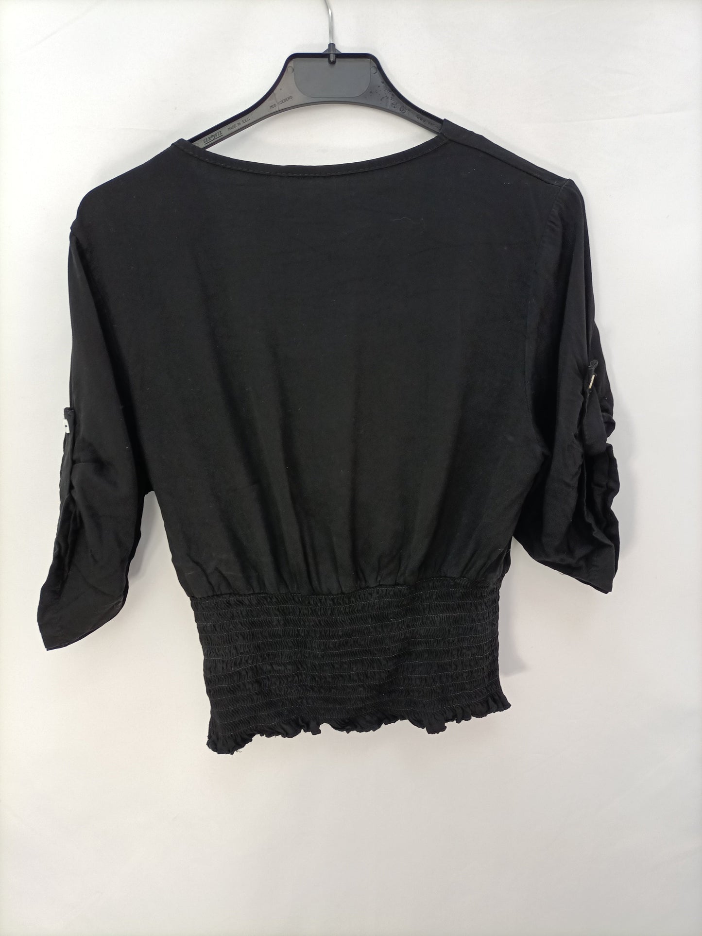 OTRAS. Top negro fruncido T.u(m)