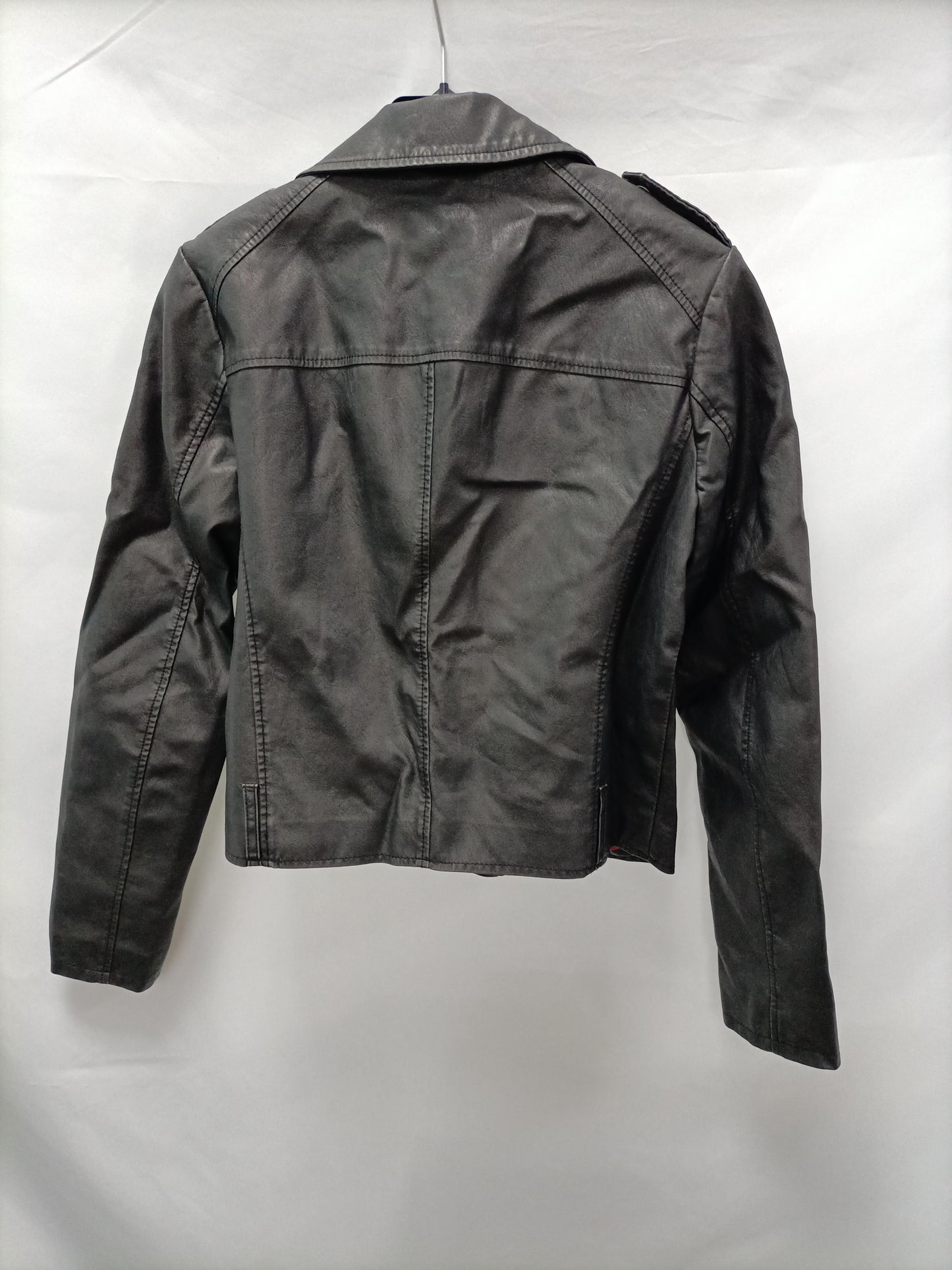 ONLY. Black leatherette biker jacket size 36