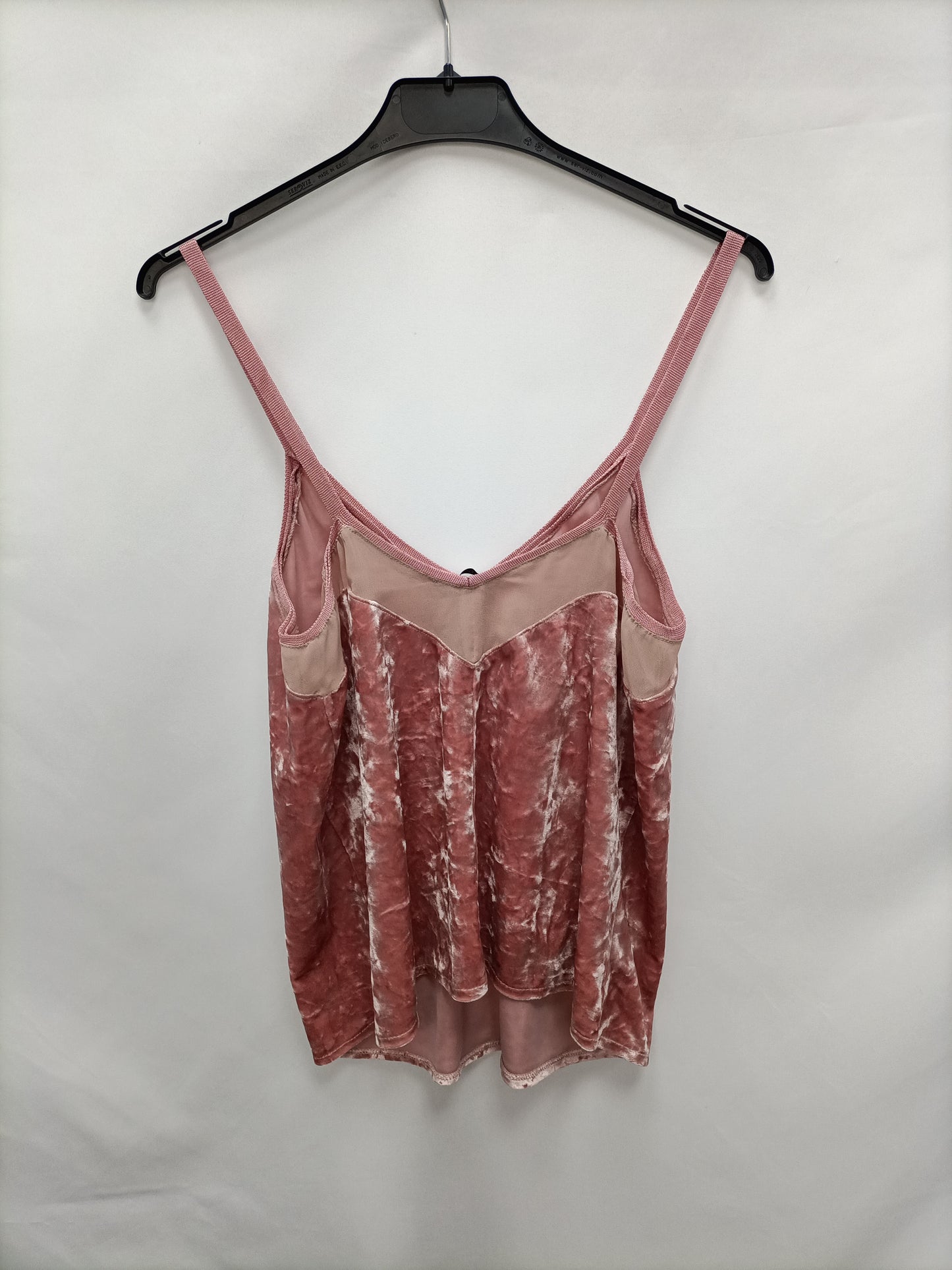 ZARA. Top terciopelo rosa T.s
