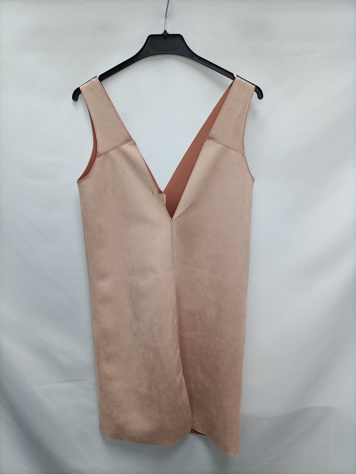 ZARA. Vestido rosa antelina T.m