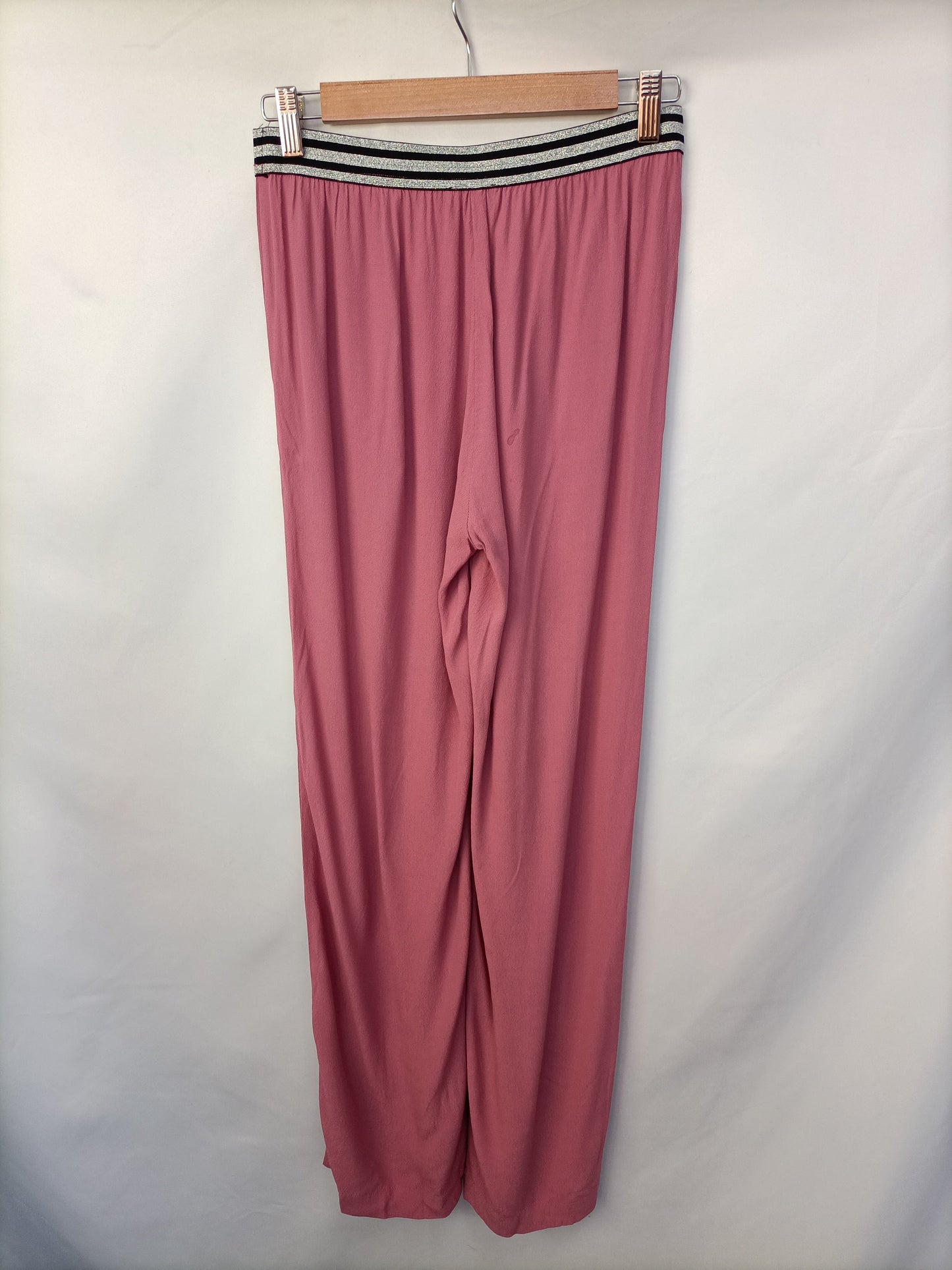 YERSE. Pantalón rosa fluido T.s