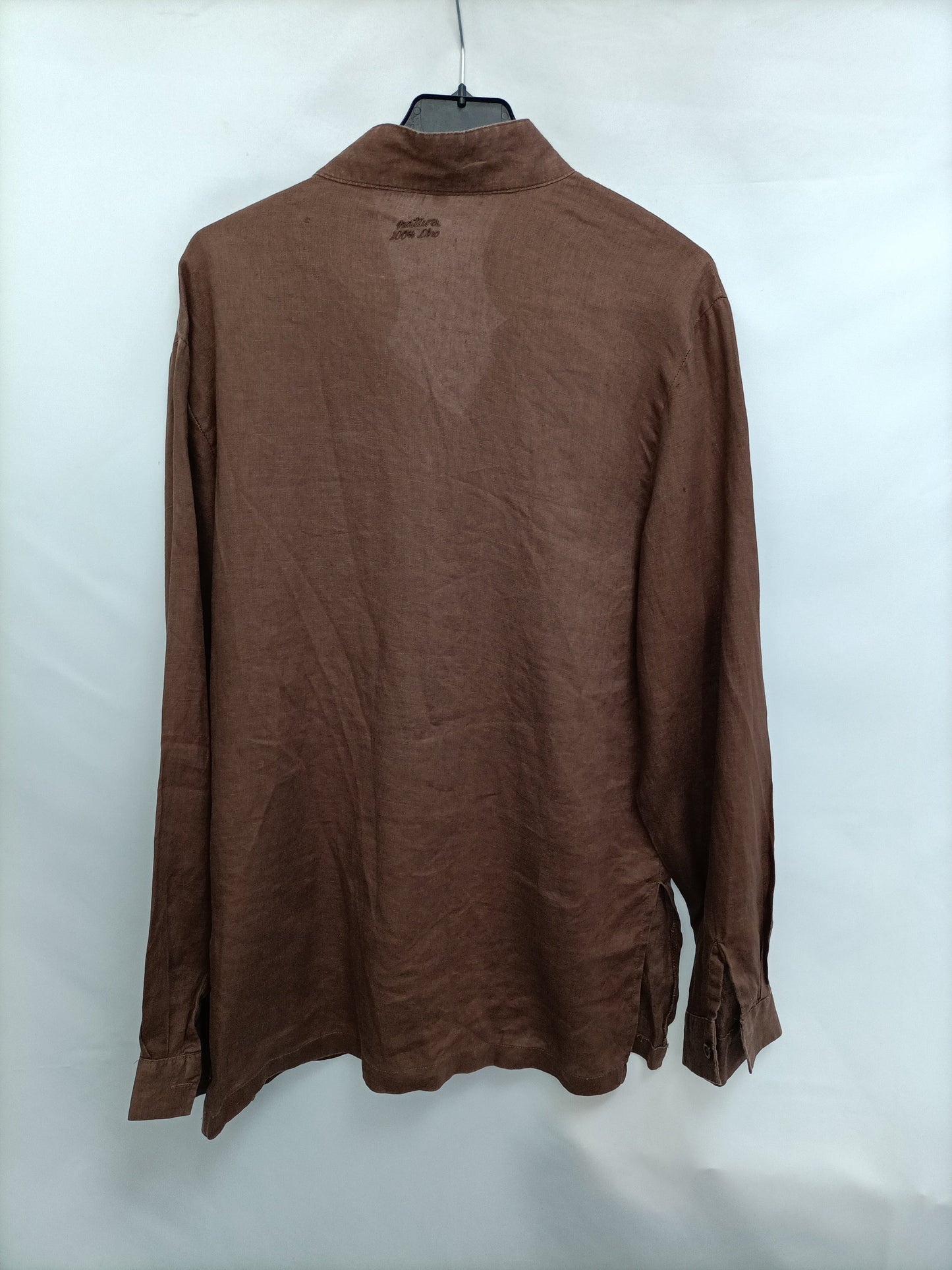 NATURA. Camisa lino fluida estilo oversized T.xl