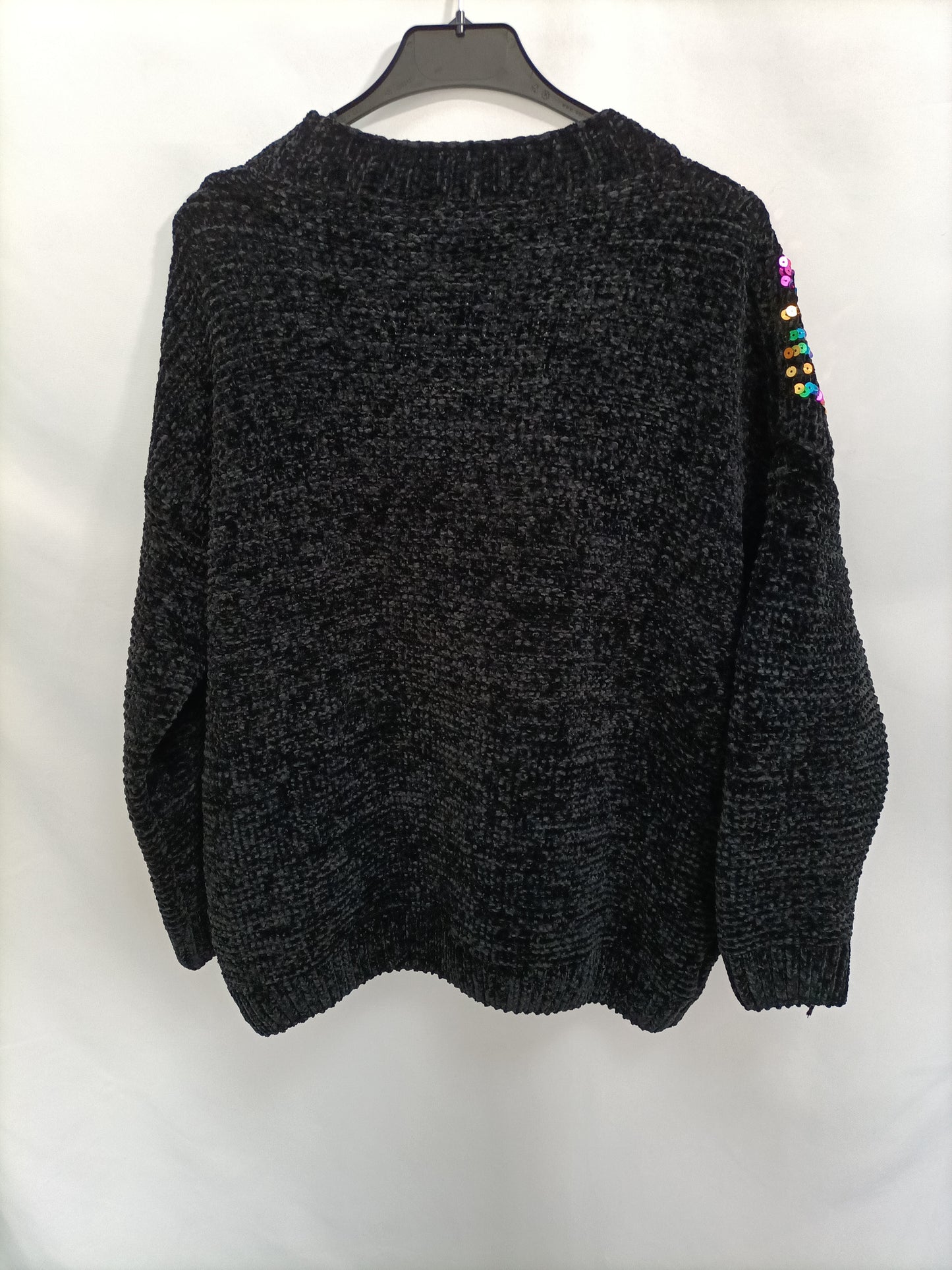 RED QUEEN. Jersey negro lentejuelas T.U (m/l)