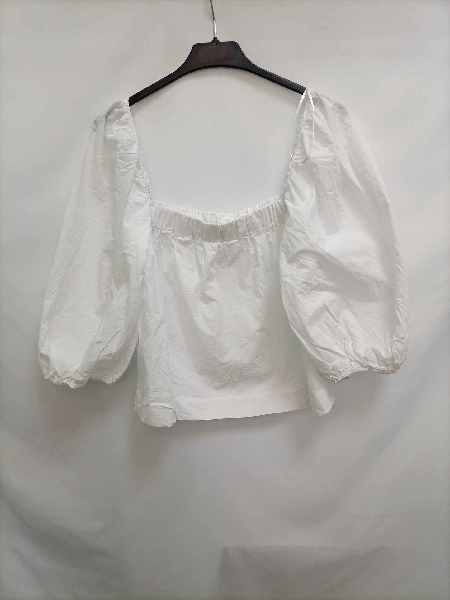 MANGO. Top blanco mangas T.m